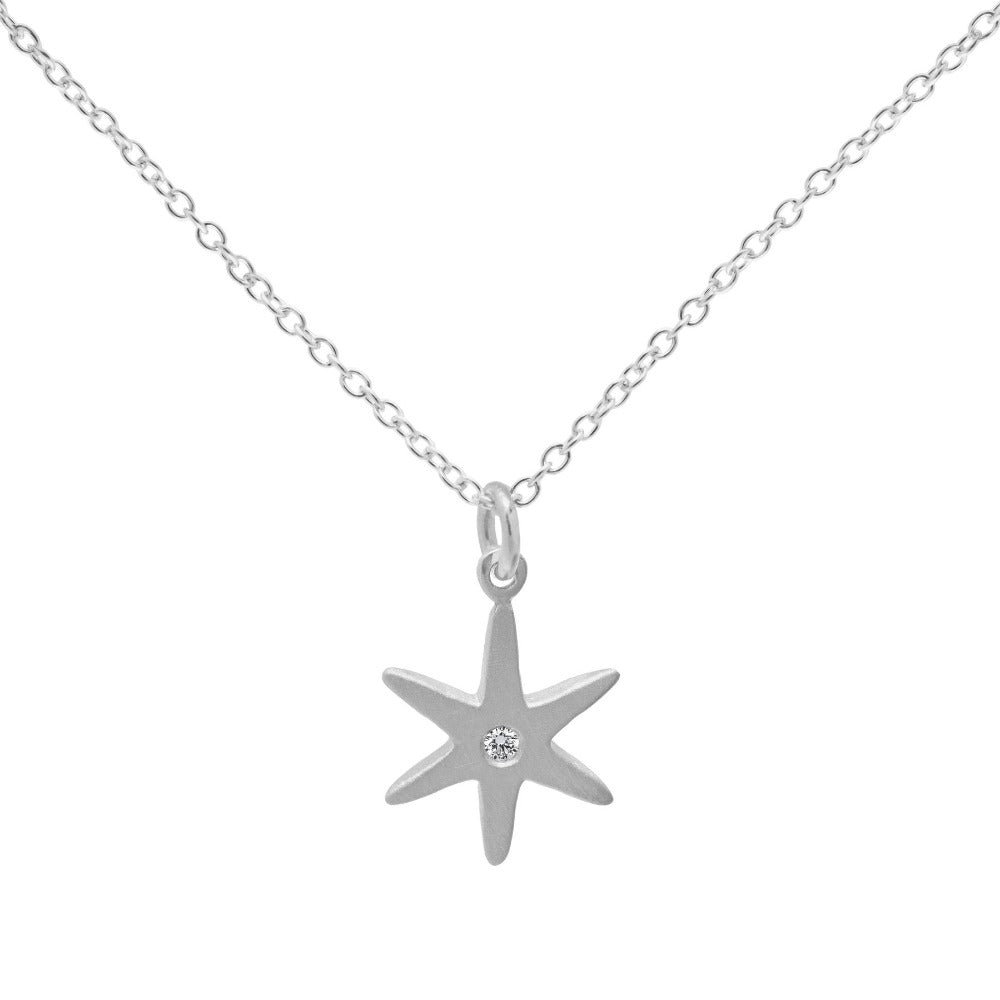 Diamond Center Star Necklace for Women - 14K Gold Plated Elegant Pendant Jewelry Gift for Birthday, Anniversary & Valentine's Day | Perfect for Parties, Date Nights & Special Occasions