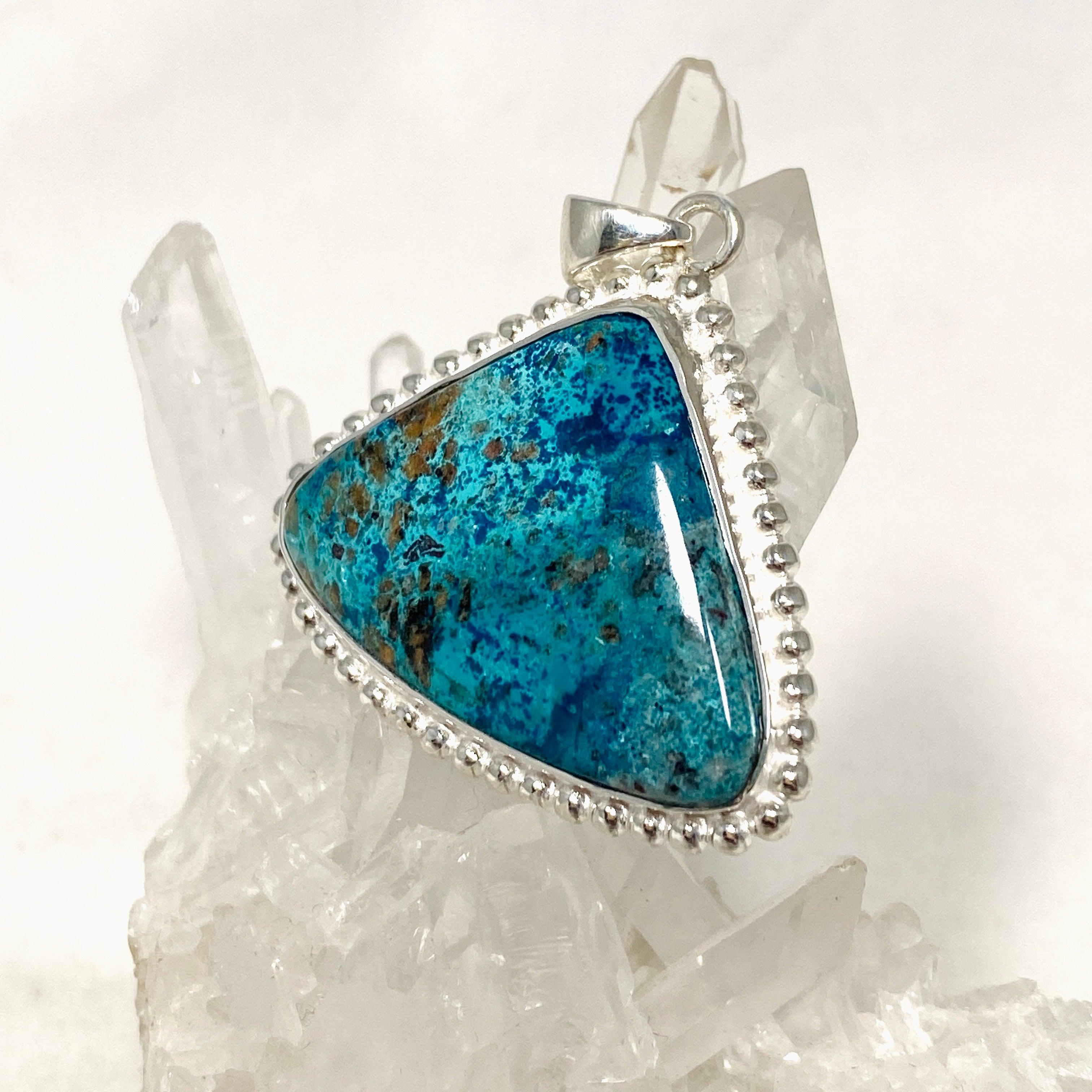 Shattuckite Teardrop Pendant Necklace in Sterling Silver - Handmade Bohemian Jewelry for Women | Perfect for Spiritual Healing, Meditation & Boho Fashion