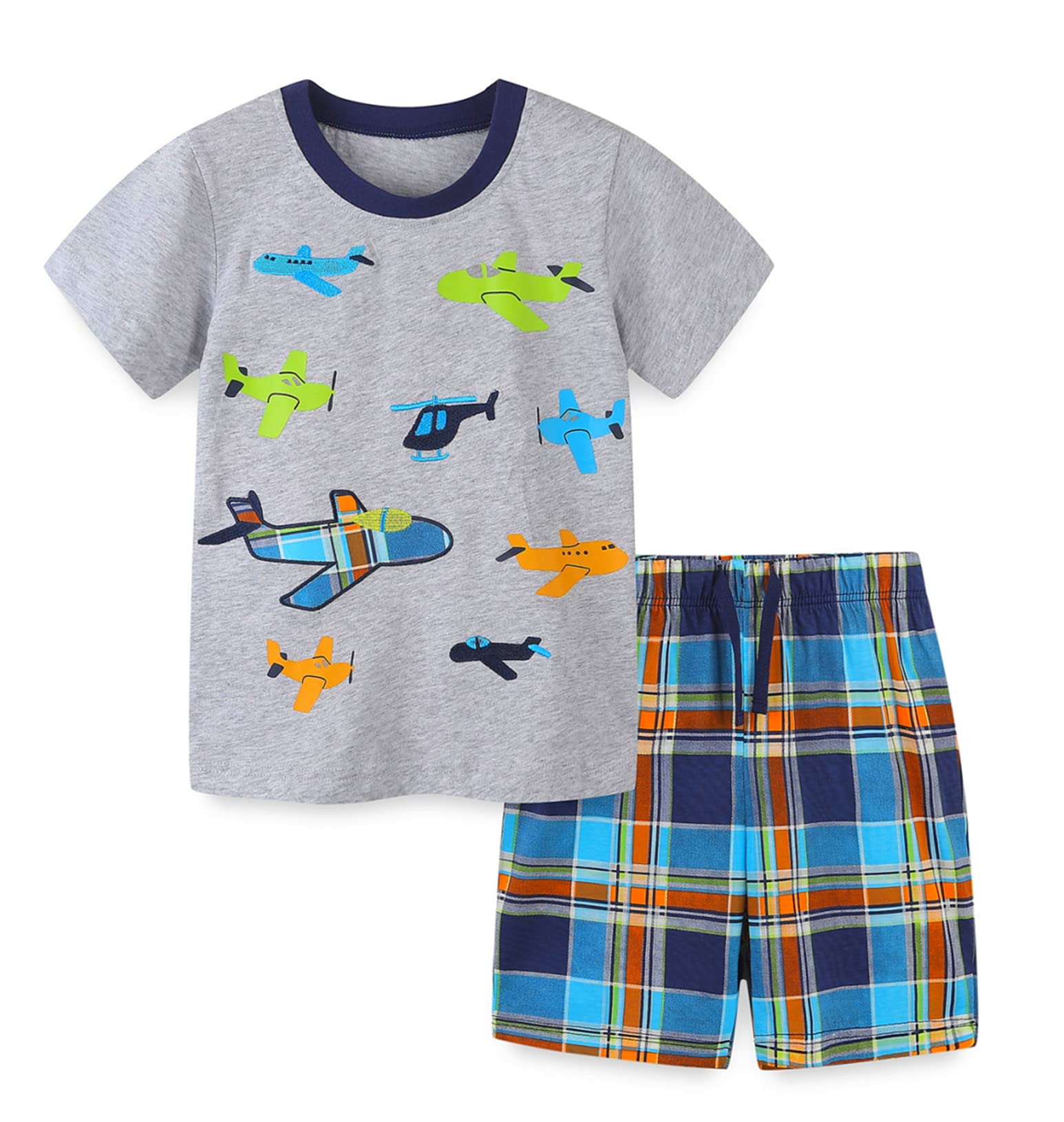 Toddler Boys Summer Outfits - 100% Cotton Short Sleeve Crew Neck Playwear Sets | Perfect for Playdates, Beach Trips & Outdoor Adventures