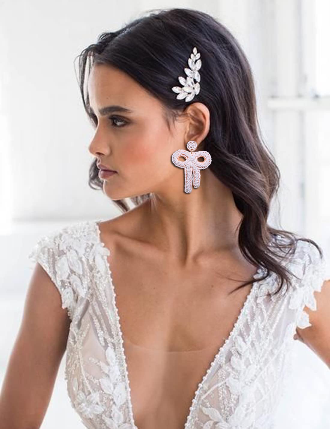 Hypoallergenic BRIDE Letter Drop Dangle Earrings for Women - Wedding, Valentine's Day, Bachelorette Party Gifts | Rhinestone Bridal Jewelry for Bride & Bridesmaids | Perfect for Ceremonies, Date Nights & Special Occasions