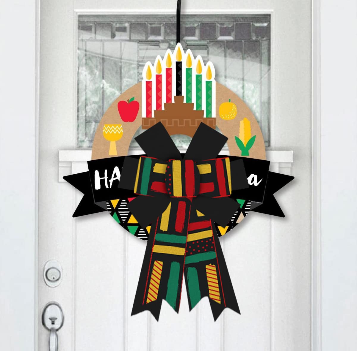 2 Pack Juneteenth Wreath Bows - Yellow & Black Burlap Ribbon Bows for African American Freedom Day Decor - Perfect for Wreaths, Front Doors, and Juneteenth/Kwanzaa Celebrations