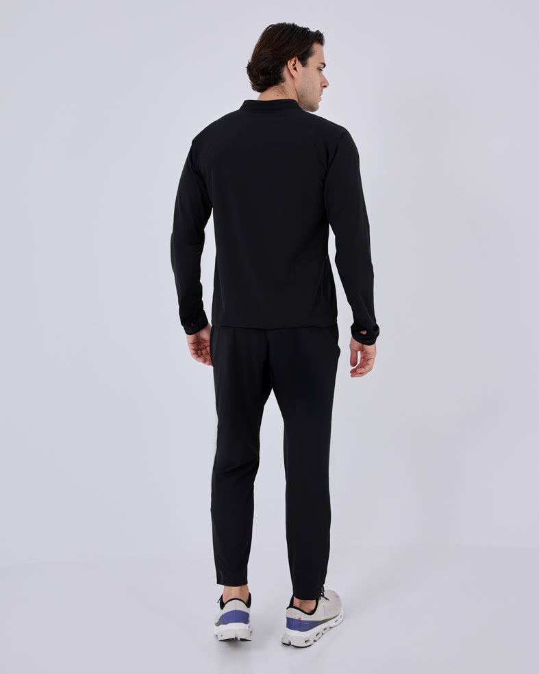 Men's Agility Half Zip Pullover - Lightweight Breathable Performance Shirt for Running & Workouts - Black Onyx - Ideal for Gym, Jogging & Outdoor Activities