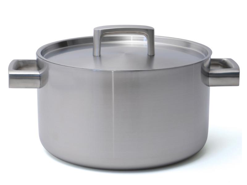 BergHOFF Ron 10-Ply 18/10 Stainless Steel Covered Stockpot 6.4Qt (6 Liter) - Heavy Duty Cooking Pot for Soups, Stews, Pasta & Large Family Meals