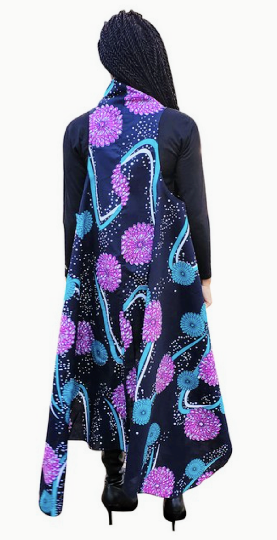 Jamilah African Print Ankara Shawl Vest DPPS5006 - Stylish Women's Fashion for Parties, Weddings & Cultural Events