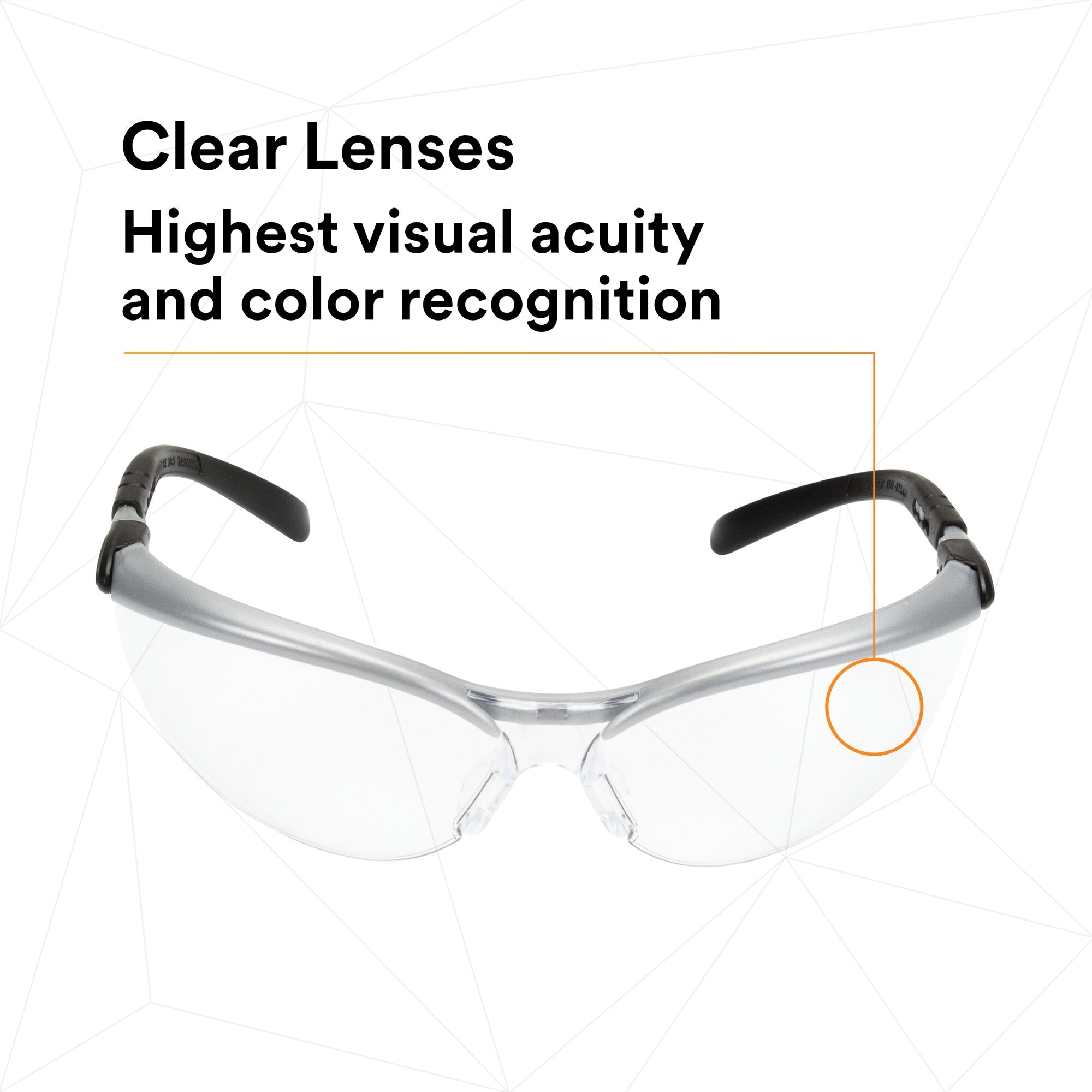 3M BX Protective Eyewear 11380 - Clear Anti-Fog Safety Glasses with Silver/Black Frame - ANSI Z87.1 Certified for Workplace, Construction & DIY Projects