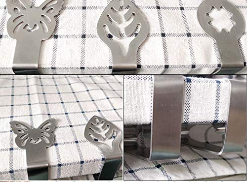 Weyoo 6 Pack Heavy Duty Stainless Steel Tablecloth Clips - Thickened Strong Table Cover Clamps for Outdoor & Indoor Use - Perfect for Picnics, BBQs, Parties & Home Decor (Silver)