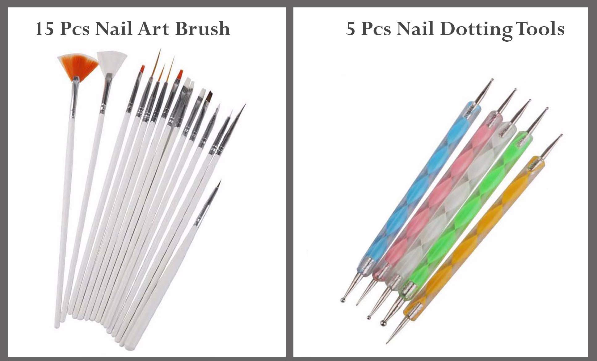 Nail Art Brush & Dotting Tool Set for Practice - Salon & Home Use
