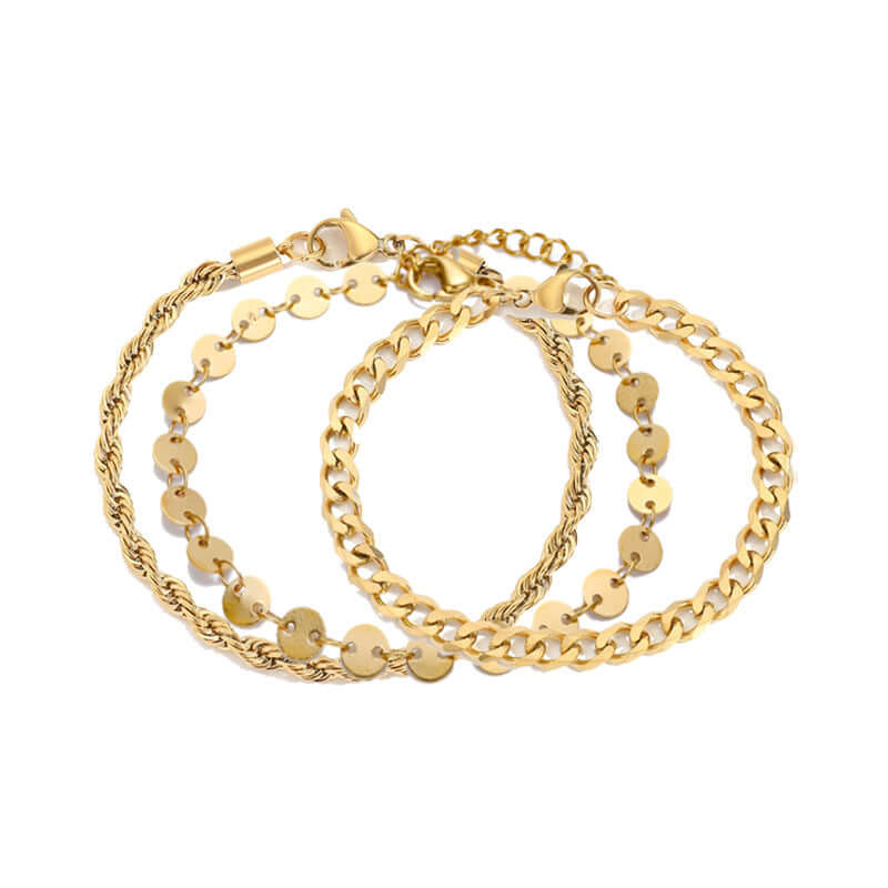 Surgical Steel Rope Cuban Chain Link Bracelet Set for Men & Women | CD004 | Durable & Hypoallergenic Jewelry for Everyday Wear, Gifts & Fashion Accessories