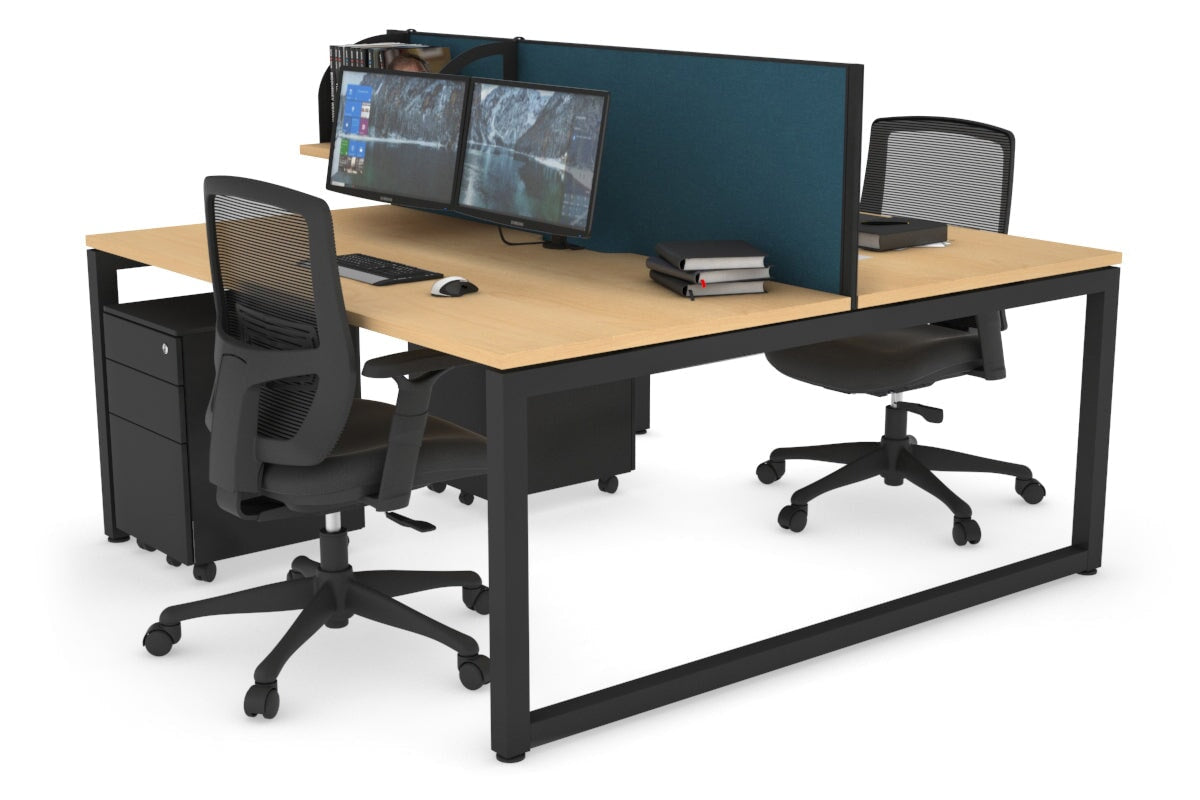 Quadro Loop Legs 2 Person Office Workstation - 1600L x 800W with Cable Management - Modern Shared Desk for Collaborative Workspaces & Home Offices