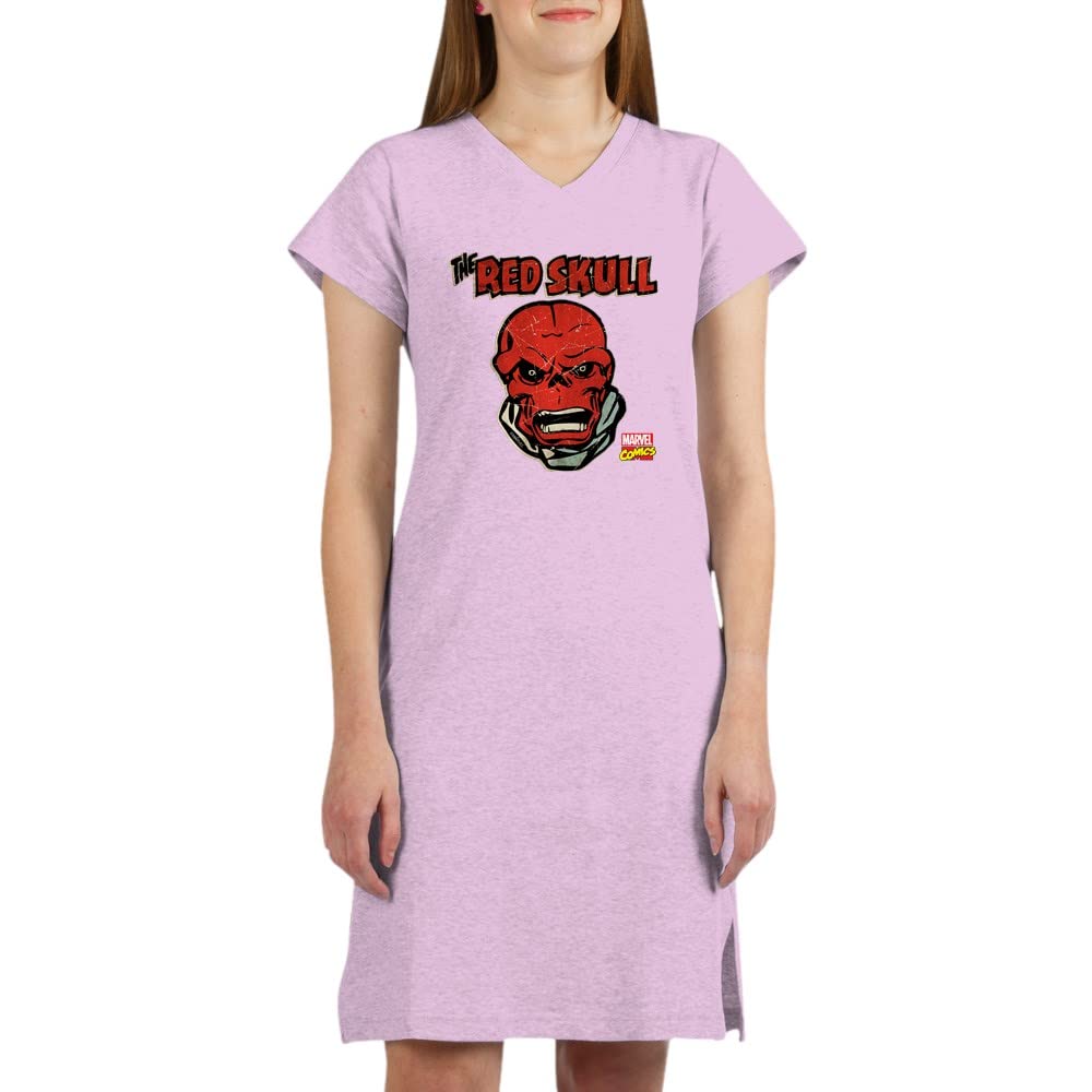 Marvel Comics Red Skull Retro Nightshirt | Vintage Superhero Graphic Tee | Men's Sleepwear & Lounge Shirt | Perfect for Comic Fans, Gift Giving & Casual Wear