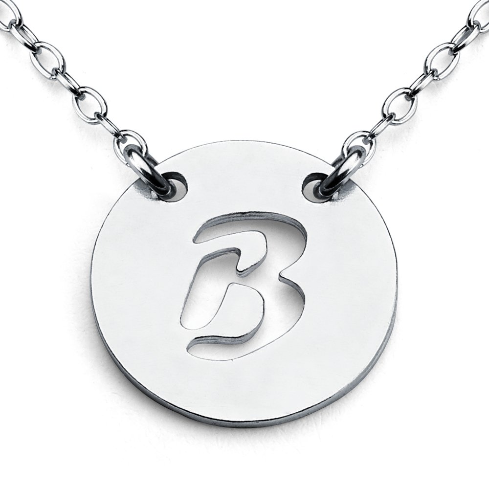 Azaggi 925 Sterling Silver Letter B Pendant Necklace - Handcrafted Personalized Initial Alphabet Coin Jewelry for Women | Perfect Gift for Birthday, Anniversary & Valentine's Day