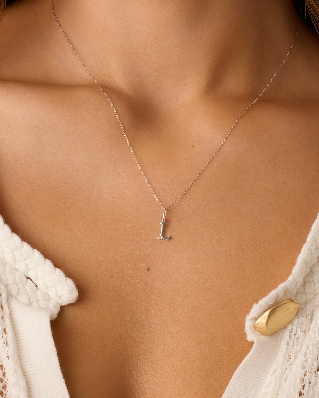 Vintage Diamond Alphabet Charm Necklace - Personalized Initial Pendant Jewelry for Women, Gift for Her, Birthday, Anniversary, Valentine's Day