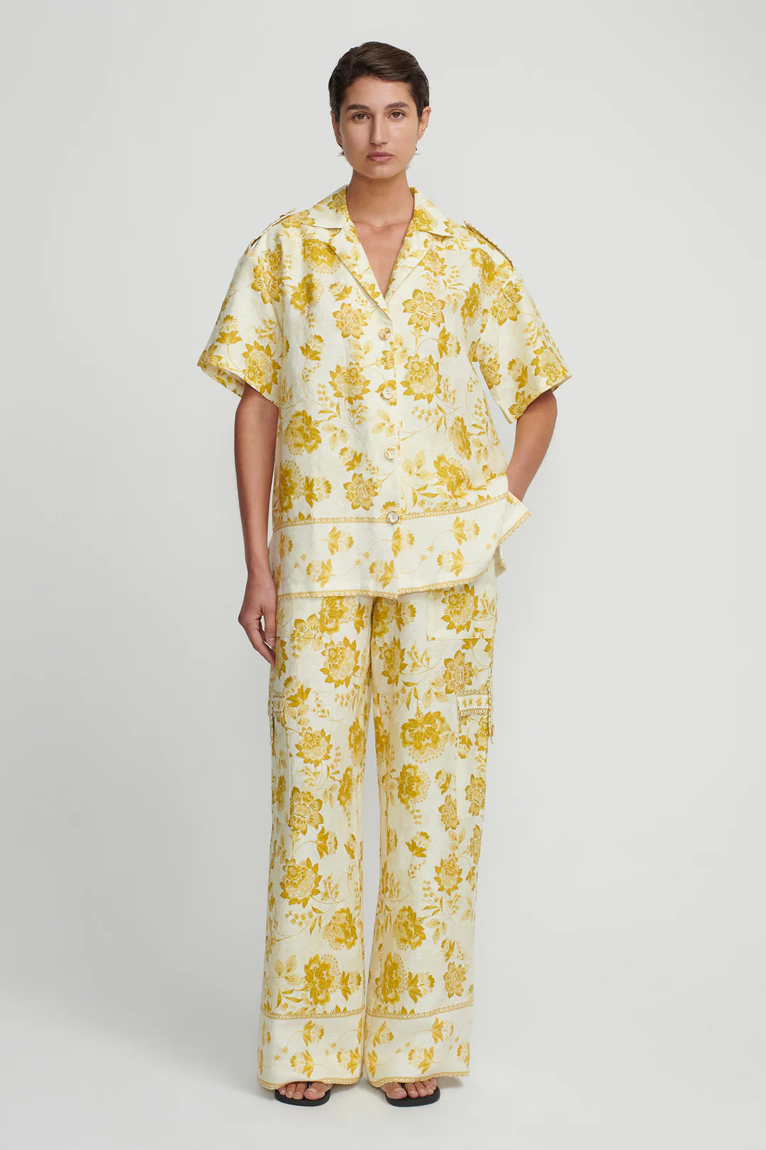 ESME Oversized Shirt in Golden Nectar - Women's Loose Fit Casual Blouse for Work, Date Night & Everyday Wear