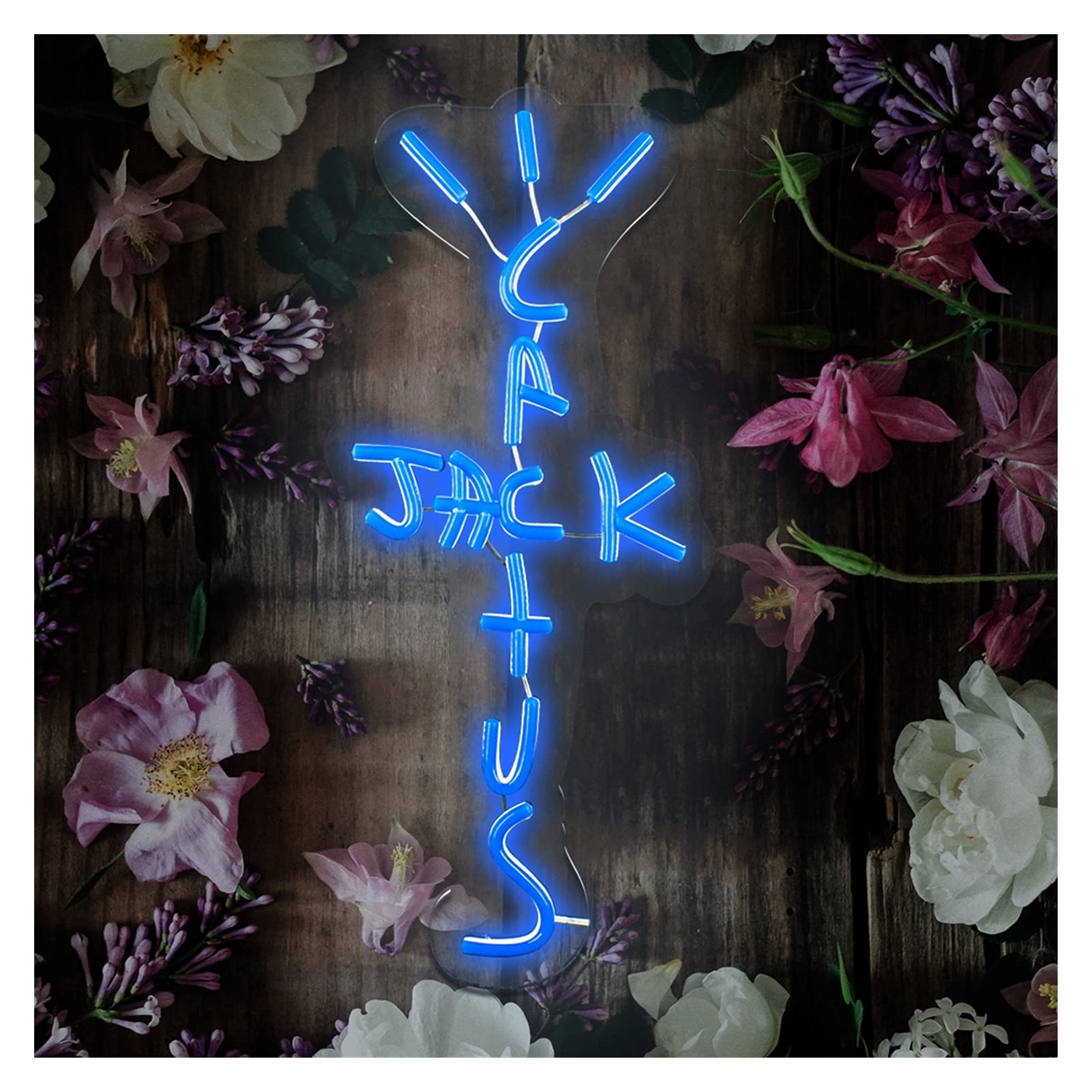 Cactus Jack LED Neon Sign - Custom Dimmable Acrylic Wall Light with USB Power (Blue, 80x36cm) - Perfect for Bedroom, Bar, and Party Decor