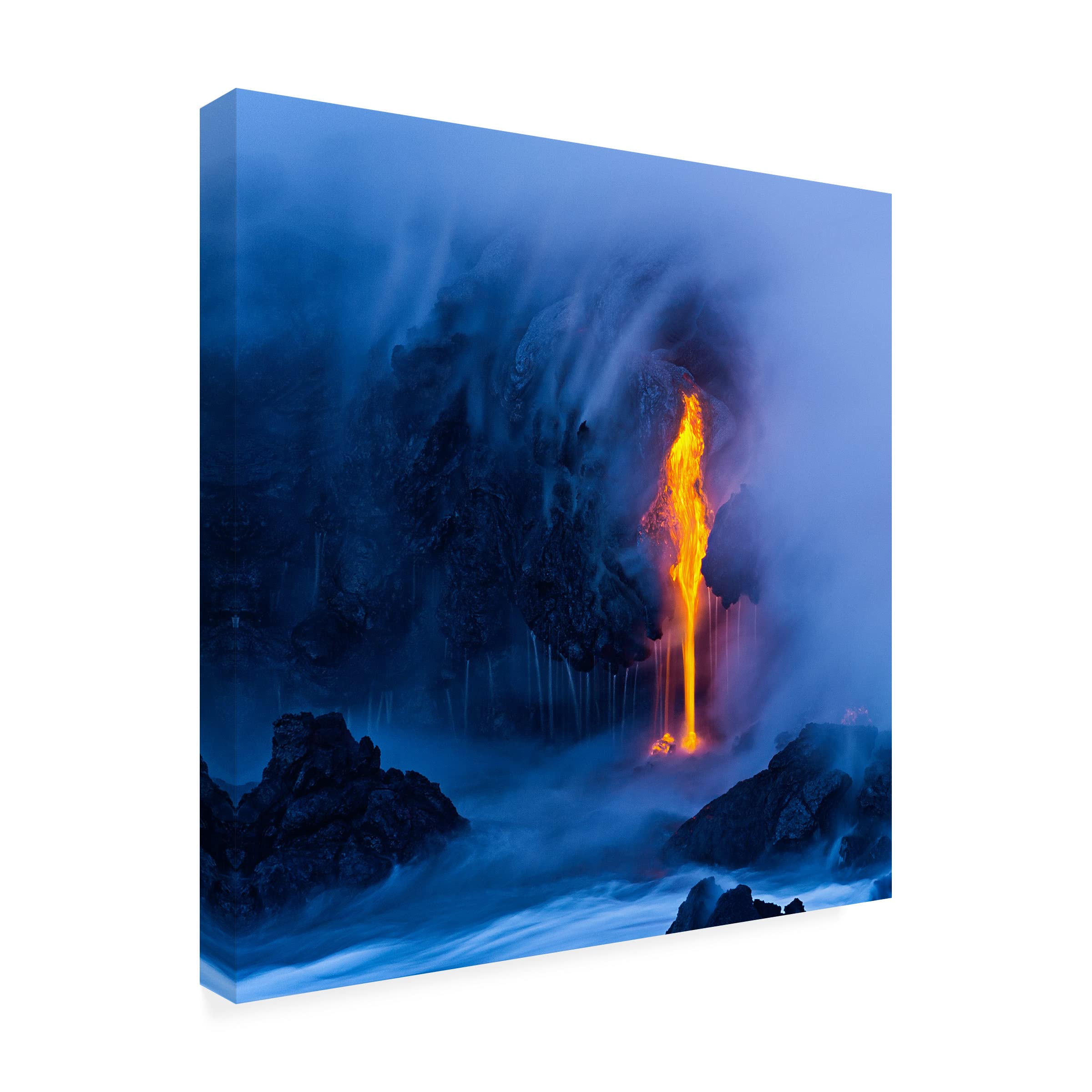 Electric Blue Canvas Wall Art by Miles Morgan - Stunning Modern Abstract Painting for Living Room, Bedroom & Office Decor