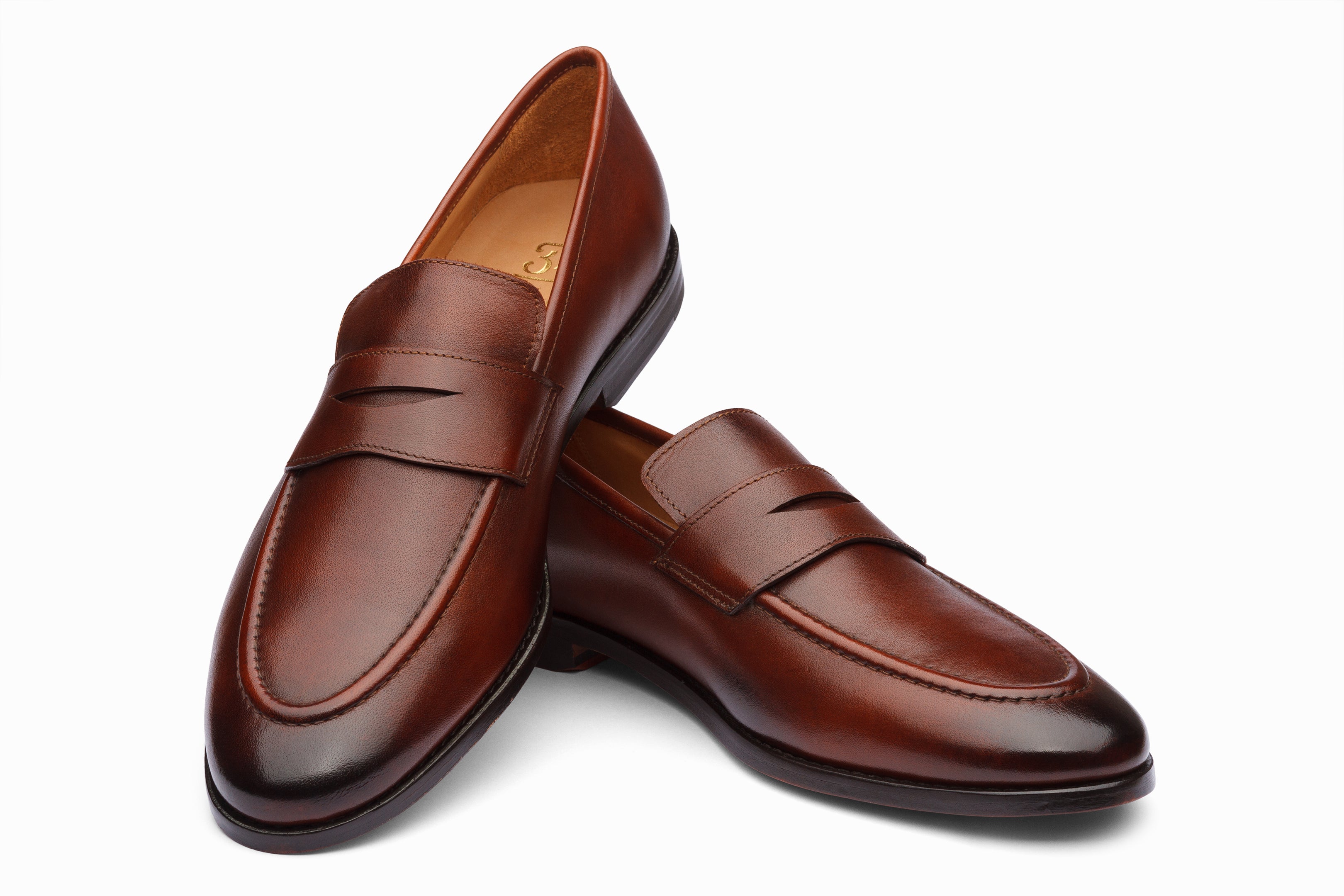 Premium Brown Penny Loafers for Men - Classic Slip-On Dress Shoes for Business, Casual & Office Wear - Comfortable & Stylish Leather Shoes for Everyday Use