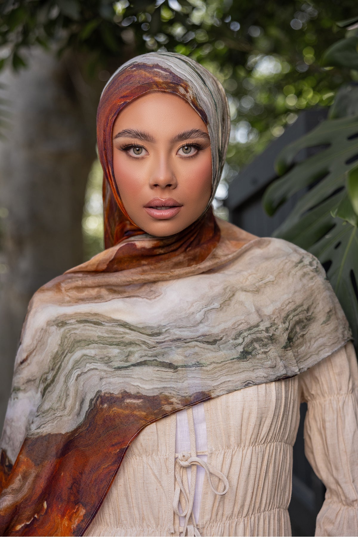 Canyon Print Modal Hijab Scarf - Soft & Breathable Muslim Headscarf for Women - Perfect for Daily Wear, Prayer, and Special Occasions