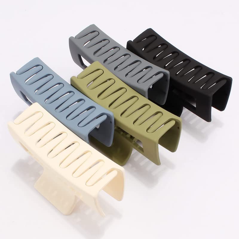 BELICIA Large Hair Claw Clips 4.1 Inch - 5PCS Big Hair Clips for Thick Hair, Strong Hold Hair Accessories for Women - Perfect for Updos, Ponytails & Everyday Styling
