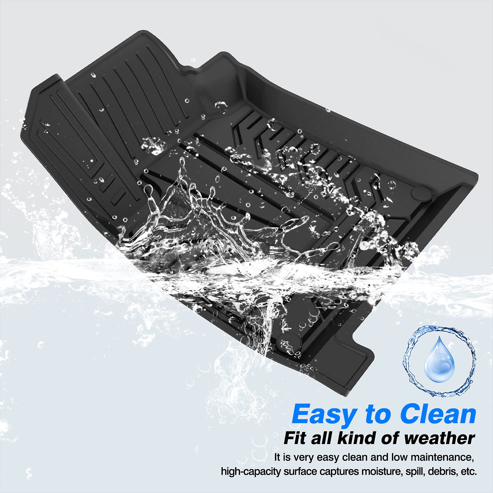 Custom Fit 2018-2022 Honda Accord All-Weather Floor Mats - TPE Non-Slip 1st & 2nd Row Floor Liners Set (Black) | Durable Car Accessories for Year-Round Protection - Perfect for Daily Commute, Road Trips & Harsh Weather Conditions