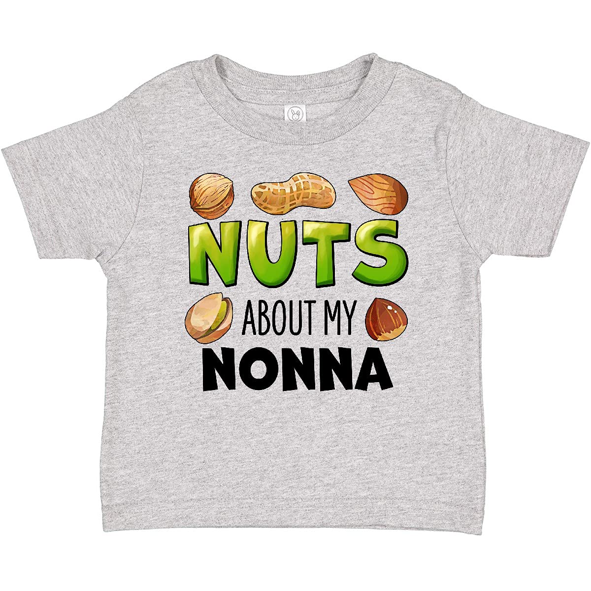 Inktastic Nuts About My Nonna Peanut Almond Pistachio Baby T-Shirt - Cute Casual Outfit for Toddlers & Family Gatherings