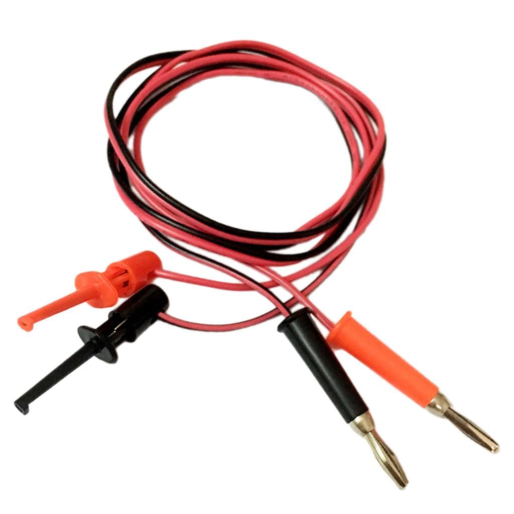 4mm Banana Plug to Test Hook Cable 1M - Electrical Testing for Multimeters