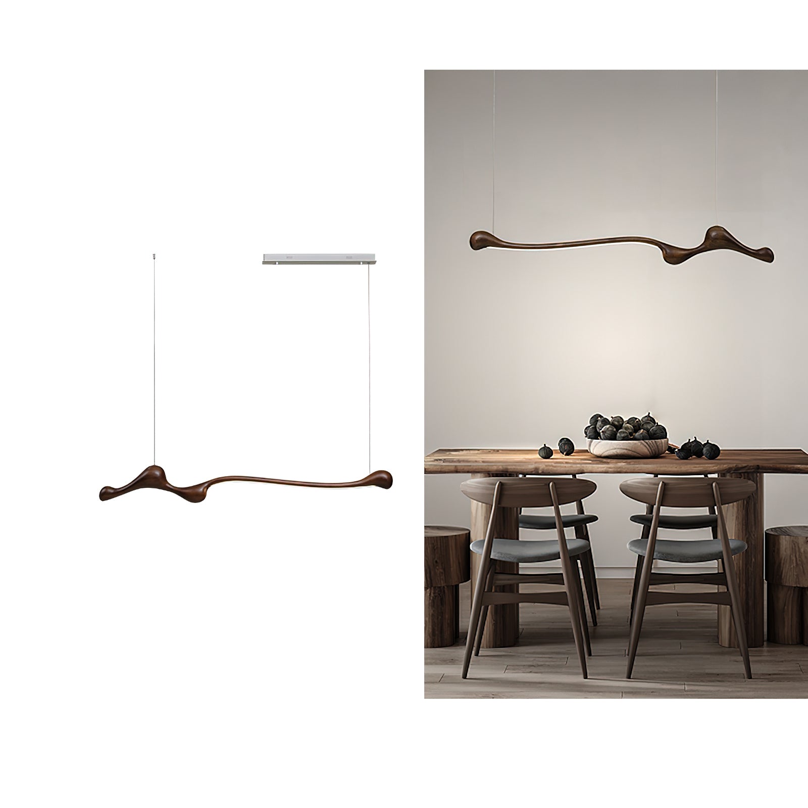 Modern Curva Pendant Lamp - Sleek Hanging Light Fixture for Dining Room, Kitchen Island & Bedroom Decor | Adjustable Height LED Lighting