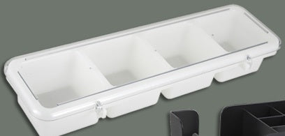 4-Compartment Condiment Dispenser Bar Caddie - Perfect for Restaurants, Bars & Home Kitchen Organization (NRE #009263)