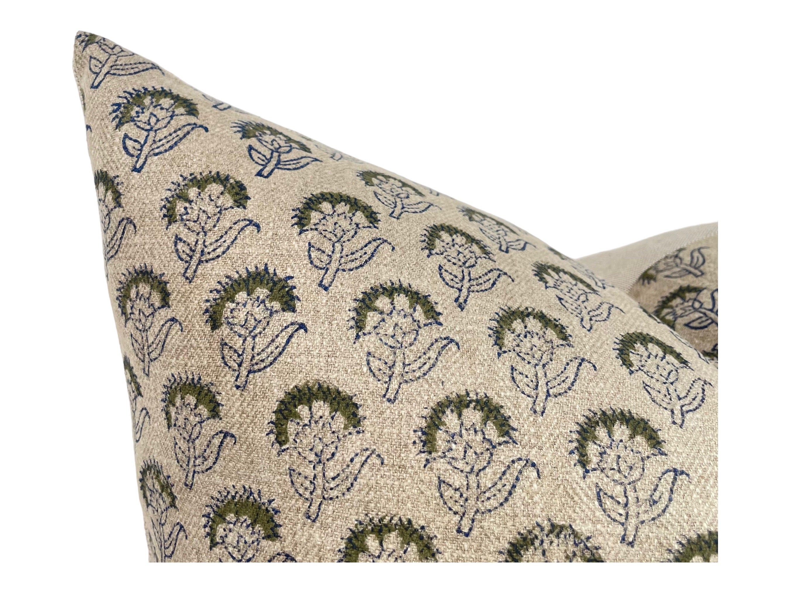 Handmade Indian Block Print Pillow Cover - Boho Home Decor for Living Room, Bedroom & Outdoor Use