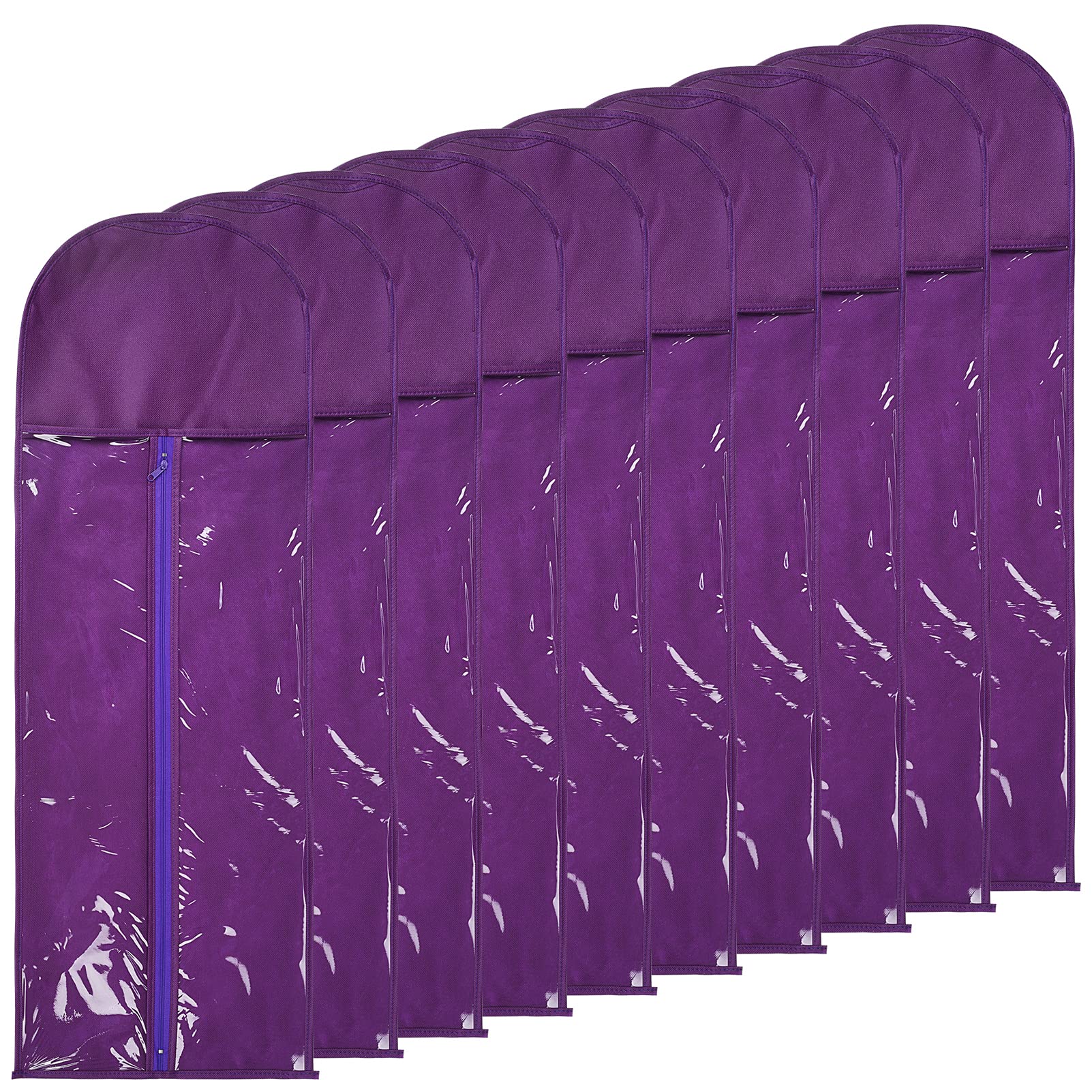 10 Pack 31.5 Inch Extra Long Hair Extensions Storage Bags - Dust Proof Folding Wig Organizer with Heavy Duty Zipper for Salon & Home Use (Purple) - Perfect for Travel, Wig Storage & Hair Accessory Organization