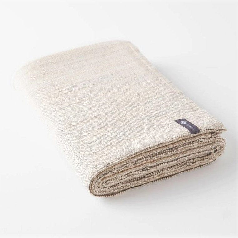 Premium Melange Cotton Yoga Blanket - Soft & Breathable Sandstone Color - Ideal for Yoga, Meditation, Beach & Home Relaxation