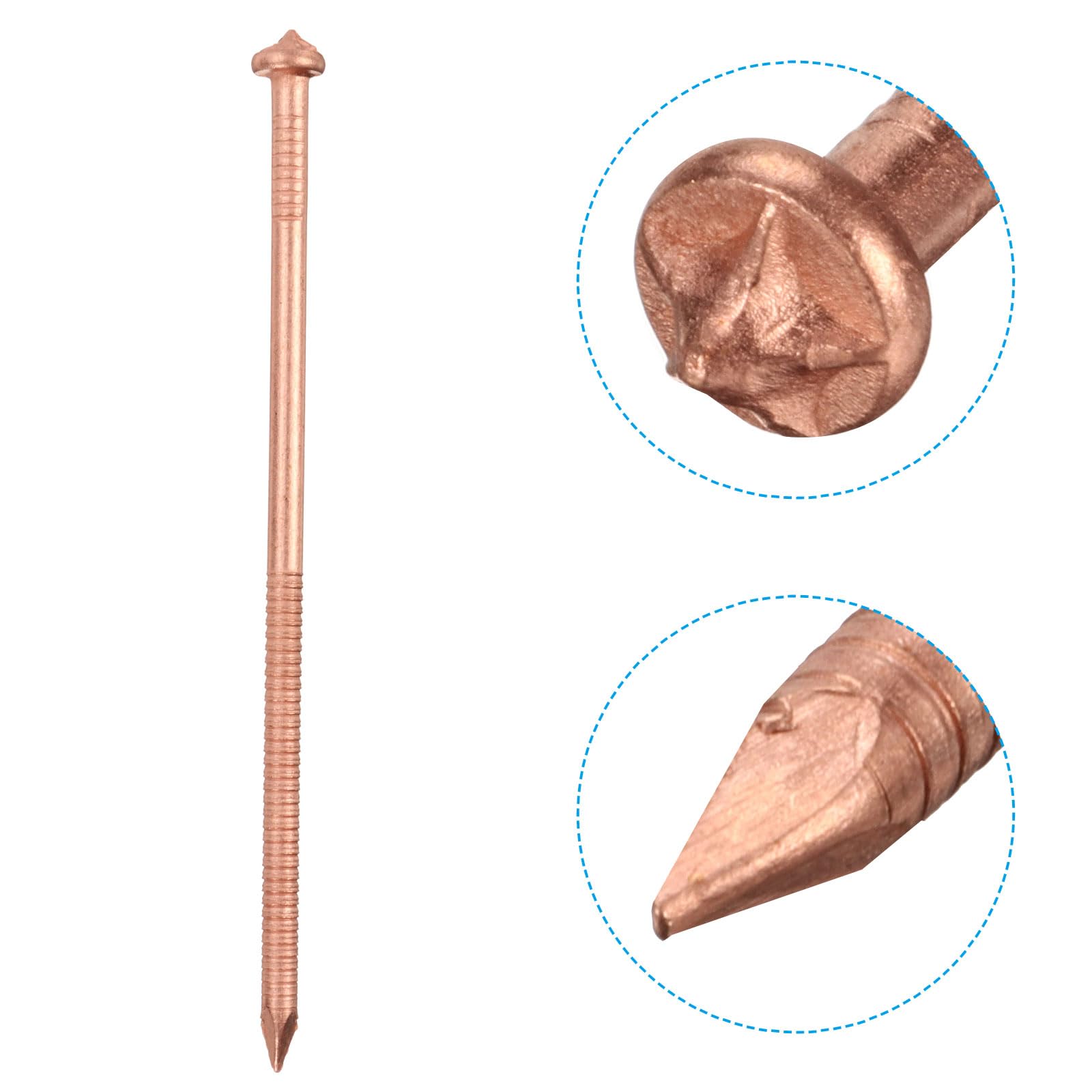 100pcs PATIKIL 80mm CD Weld Pins - Copper Insulation Stud Welder Pins with Self-Locking Washers for Boat Repair & Metal Fabrication | Durable Welding Nails for Marine, Automotive, and Construction Applications