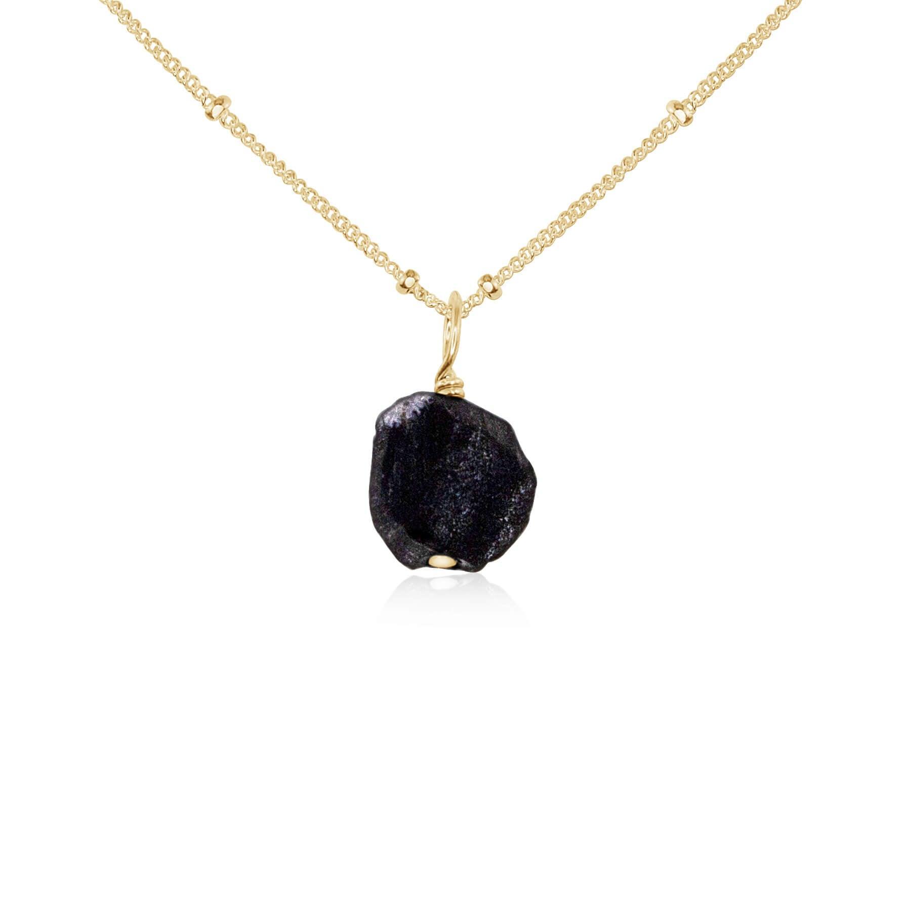 Natural Raw Obsidian Pendant Necklace - Handmade Black Stone Jewelry for Women & Men - Perfect for Spiritual Protection, Meditation & Everyday Wear