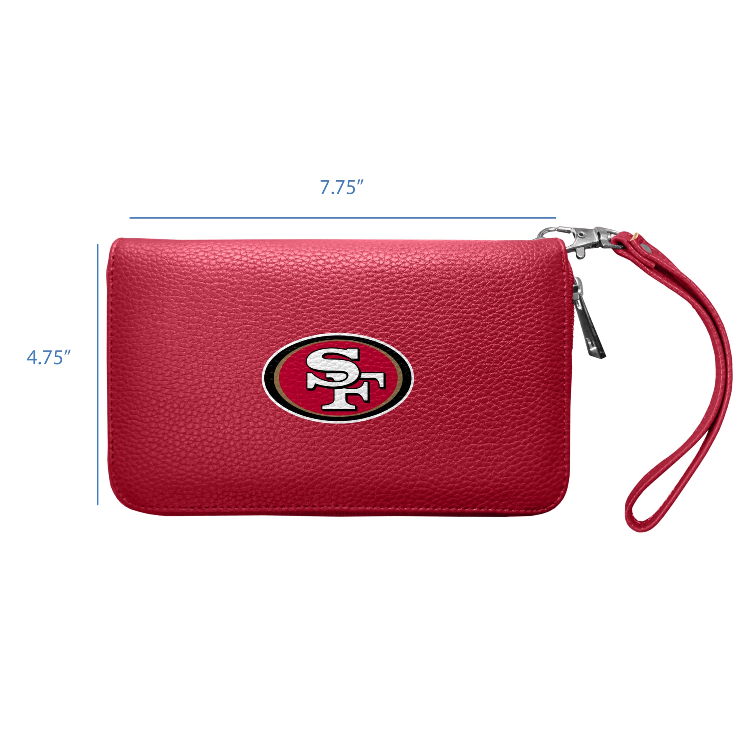 Littlearth NFL Women's Pebble Organizer Wallet with Zipper Closure - Stylish & Compact Crossbody Wallet for Game Day, Travel & Everyday Use