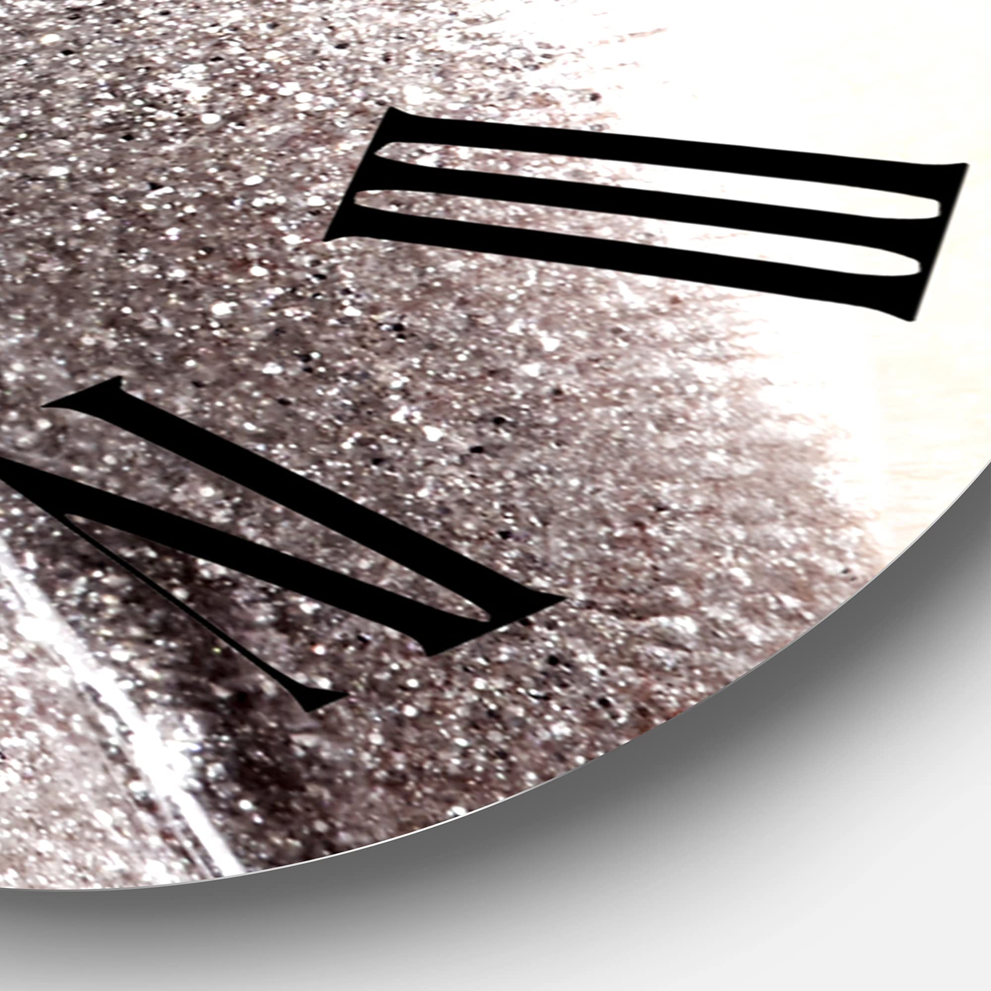 DesignQ Modern Wall Clock - Close Up of Woman Lips with Glittering Silver - Large Decorative Wall Clock for Living Room, Bedroom, Office - Perfect Home Decor & Unique Gift Idea