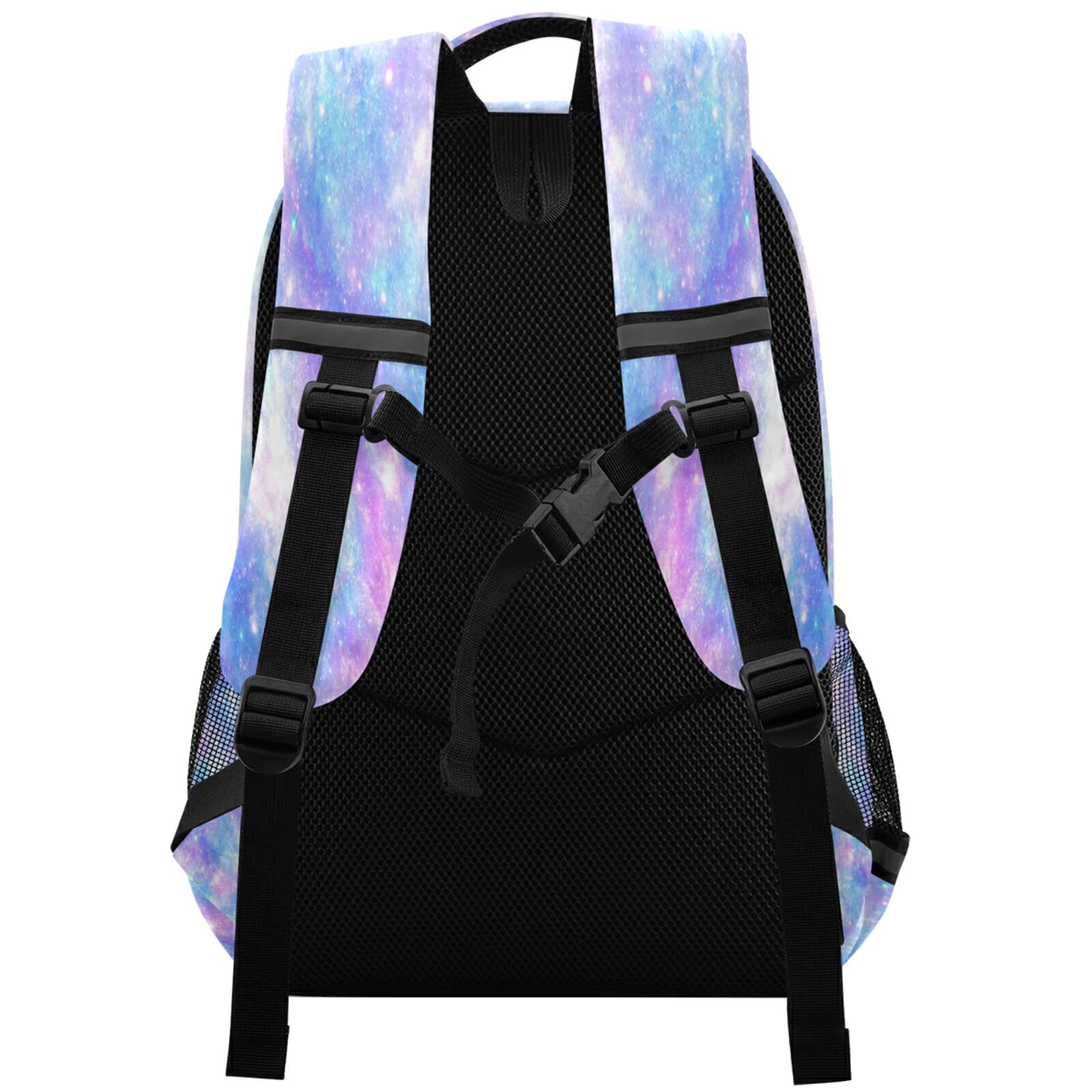 **Pink & Blue Galaxy Star Backpack - Waterproof Laptop Backpack for Women & Teens, Durable School Book Bag, College Shoulder Bag for Travel, Sports & Daily Use**    *(Use Cases: Perfect for school, college, travel, gym, hiking, and everyday adventures!)*