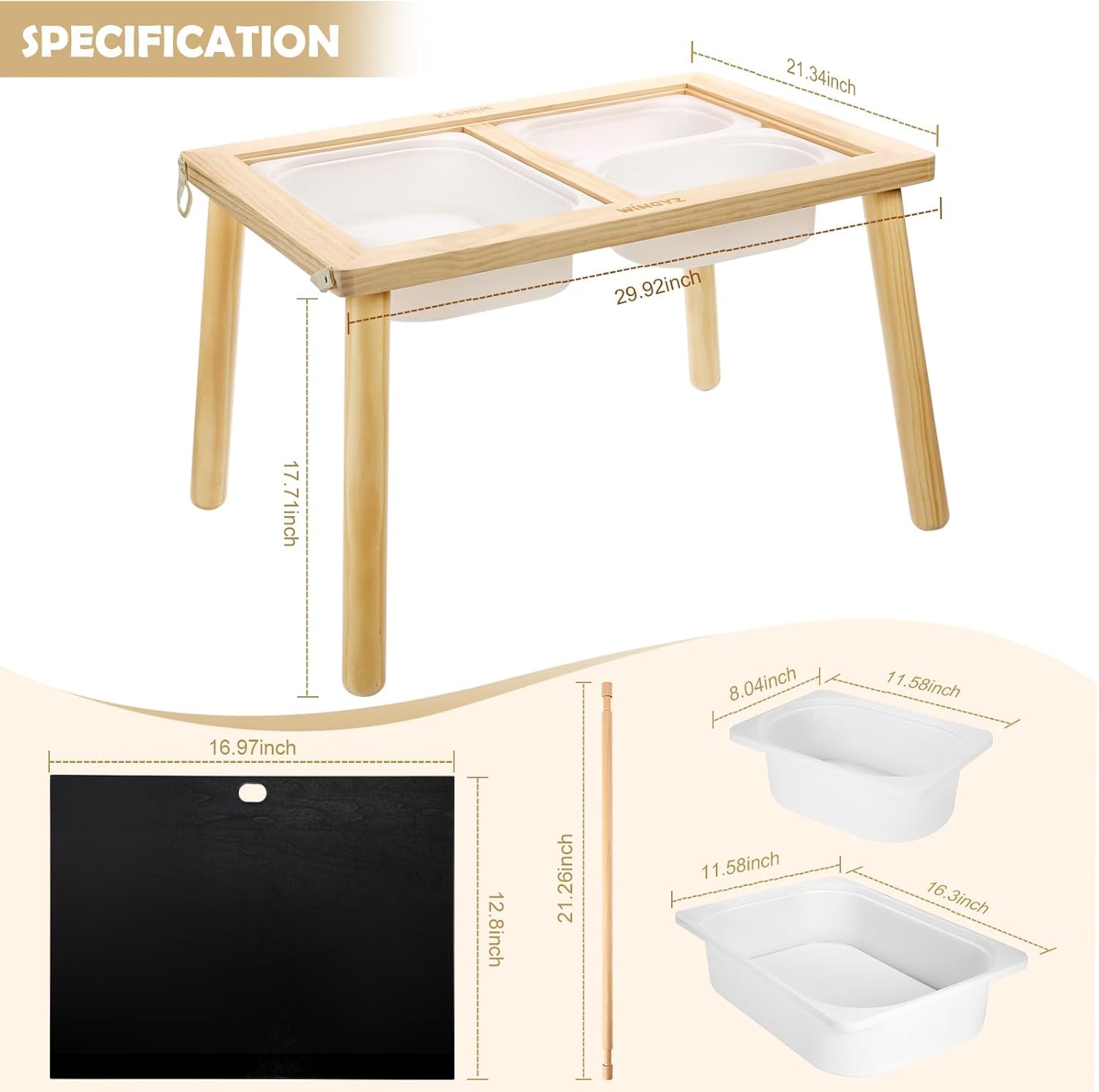 Wingyz Kids Activity Table - Play, Study & Dining Table with Storage Bins, Sensory Table for Toddlers, Perfect Birthday Gift for Boys & Girls - Ideal for Playrooms, Classrooms & Daycare Centers