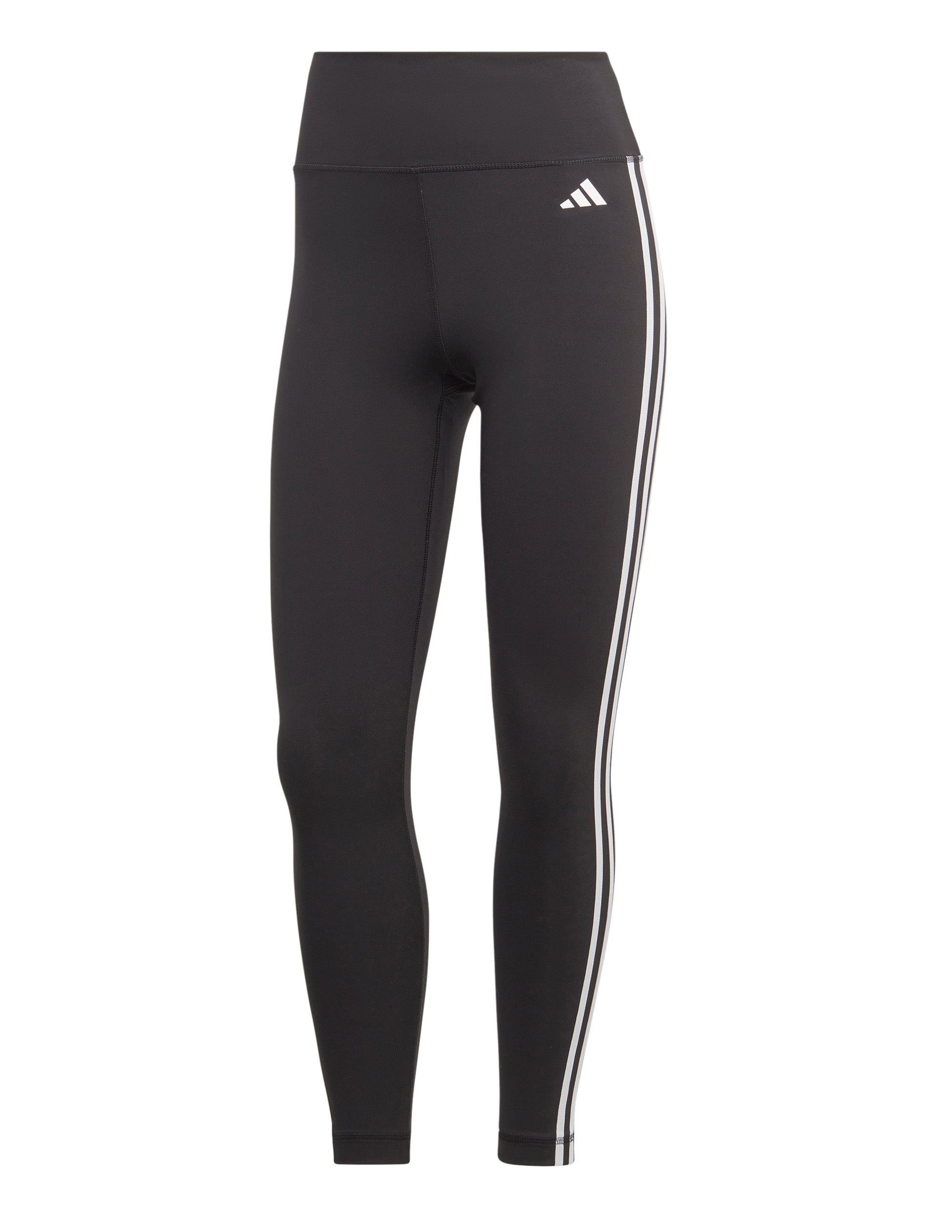 Train Essentials 3 Stripes High Waisted 7/8 Leggings for Women - Black Workout Yoga Running Gym Fitness Pants