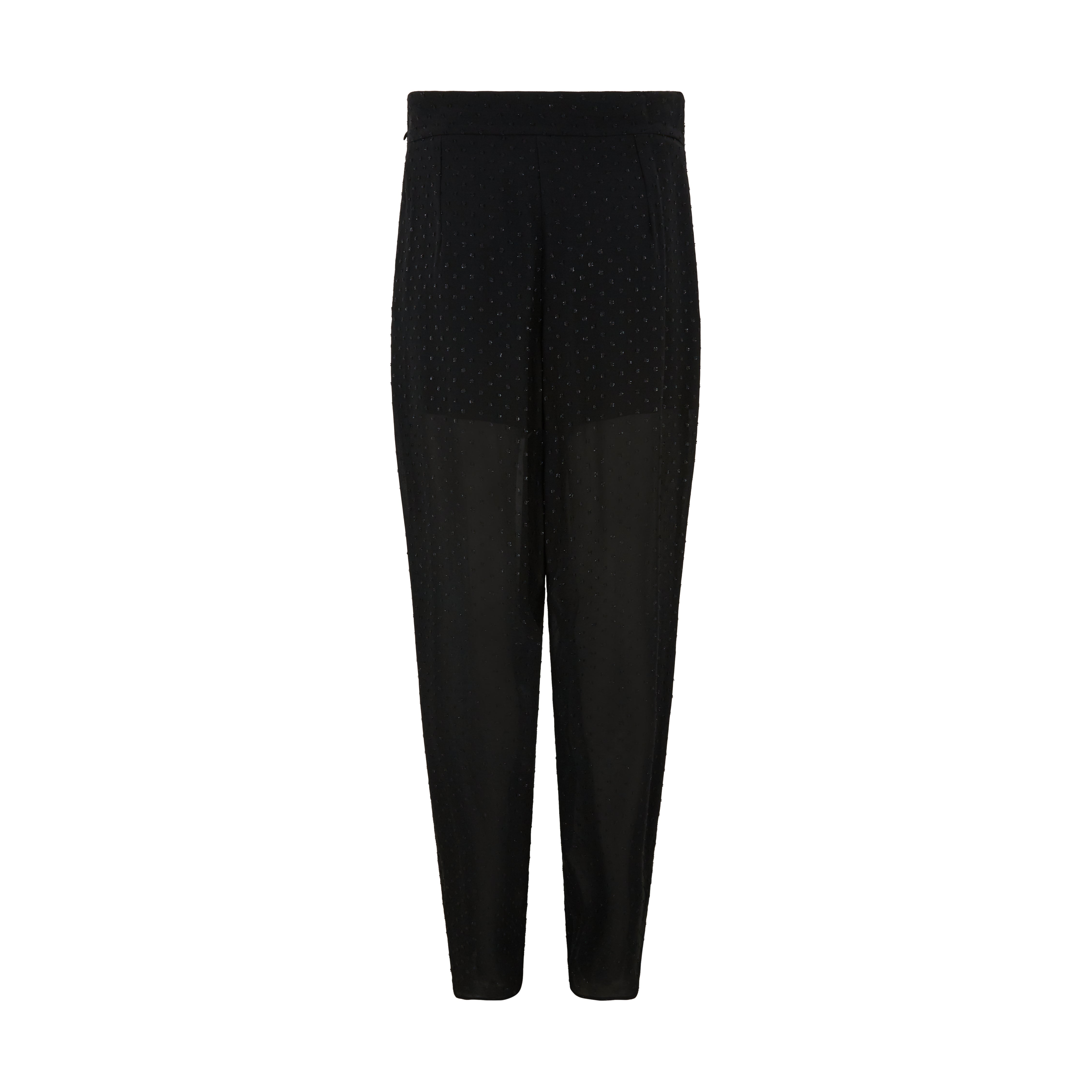 Elegant Jacquard Georgette Women's Pants - High Waist Flowy Wide Leg Trousers for Office, Party & Casual Wear