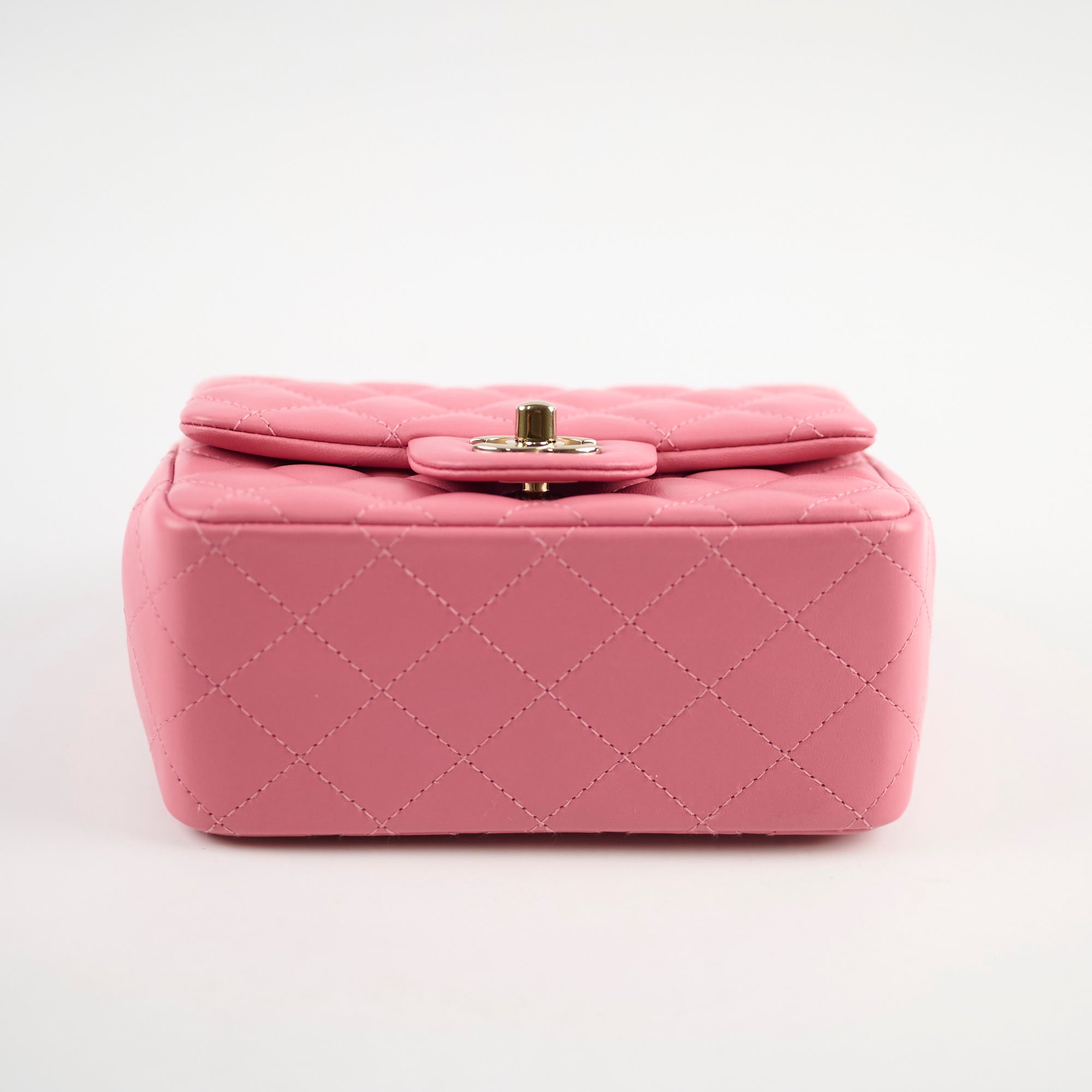 Chanel Mini Square Bag in Soft Lambskin Leather - Elegant Pink Crossbody Purse for Women | Perfect for Date Nights, Parties & Everyday Luxury