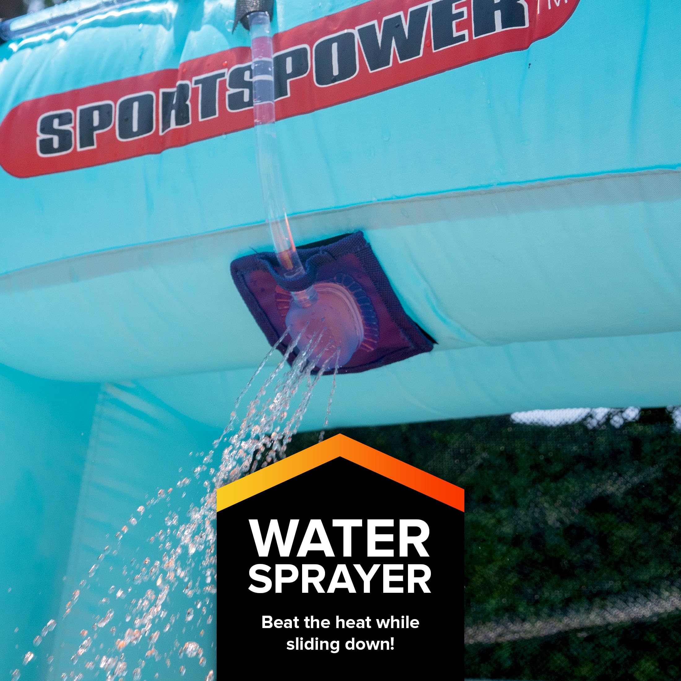 **Sportspower My First Inflatable Water Slide for Kids - Heavy-Duty Outdoor Bounce House with Water Cannon & Splash Pool, Includes Blower, 186