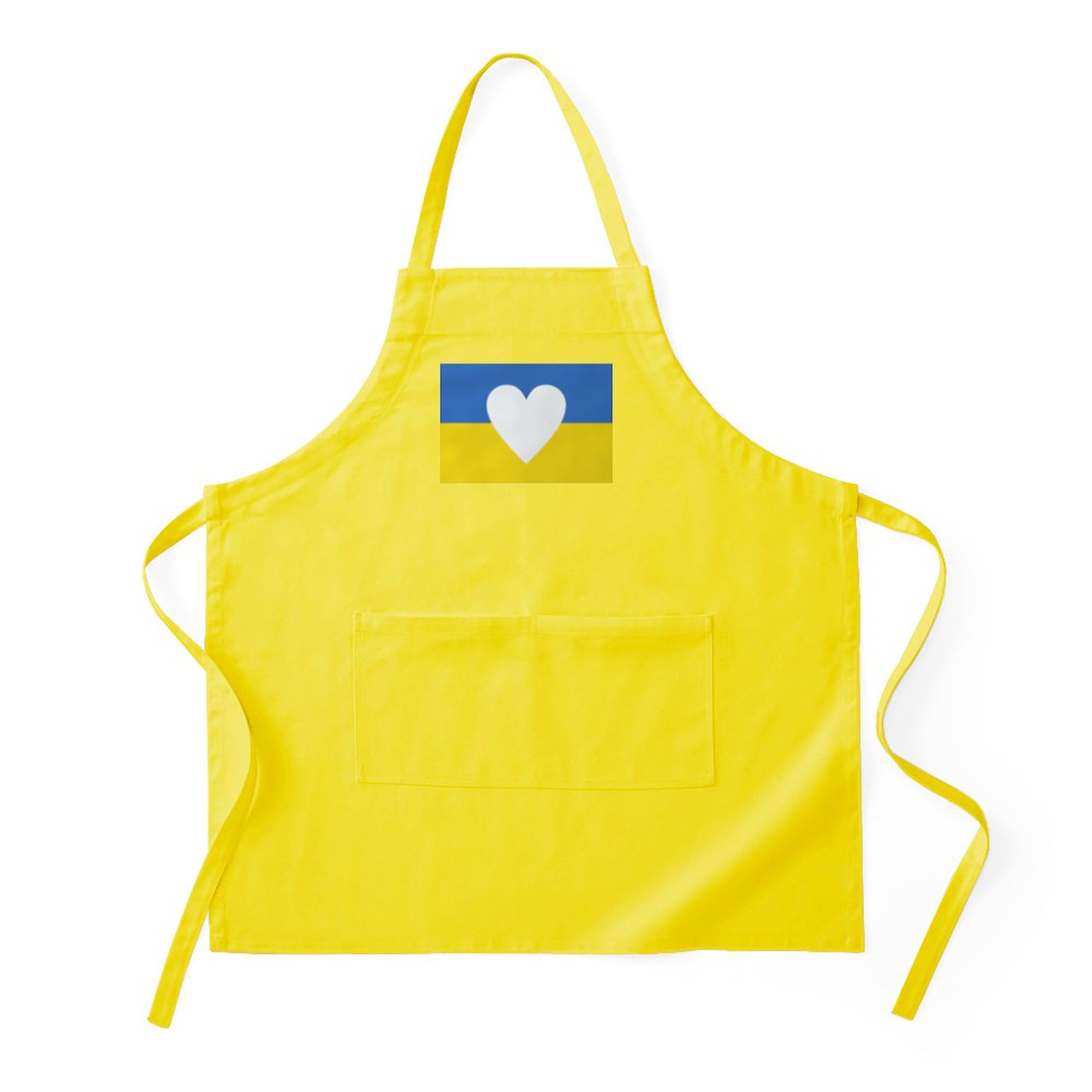 Ukraine Heart Kitchen Apron with Pockets - Adjustable Grilling & Baking Apron for Cooking, BBQ, Hosting - Perfect Gift for Chefs & Home Cooks