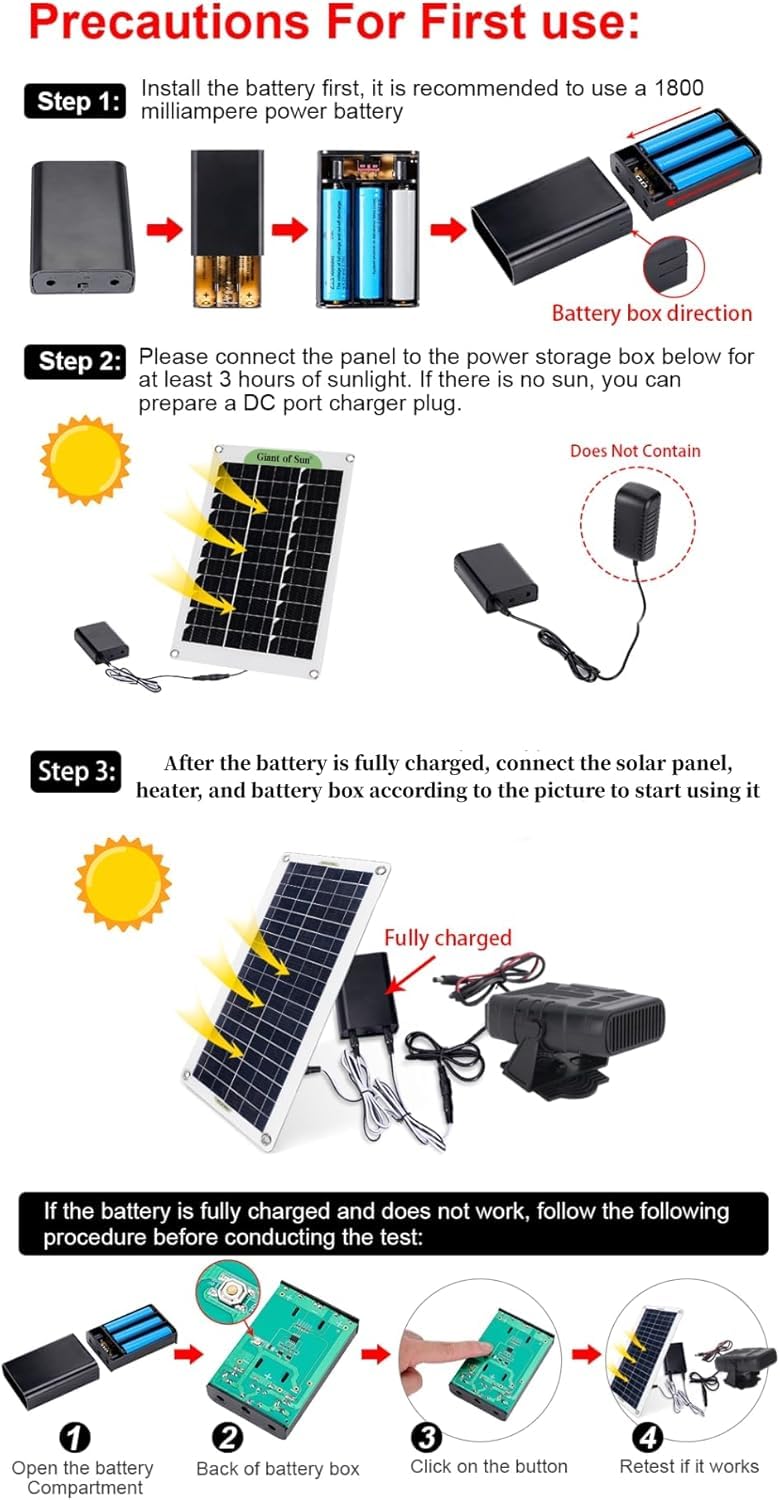 2025 Solar Powered Heater for Chicken Coop, Greenhouse & Dog House - Outdoor Solar Heating System for Winter, Drying & Warmth - Eco-Friendly Solar Heater for Pets, Plants & Poultry