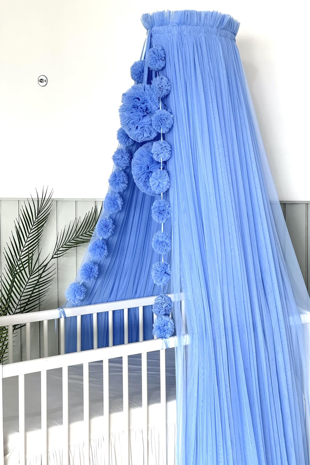 **Baby Bed Canopy for Crib - Princess Mosquito Net with Premium Tulle, Nursery Room Decor for Girls & Boys - Perfect for Bedroom, Nursery, or Birthday Party Decorations (Blue)**