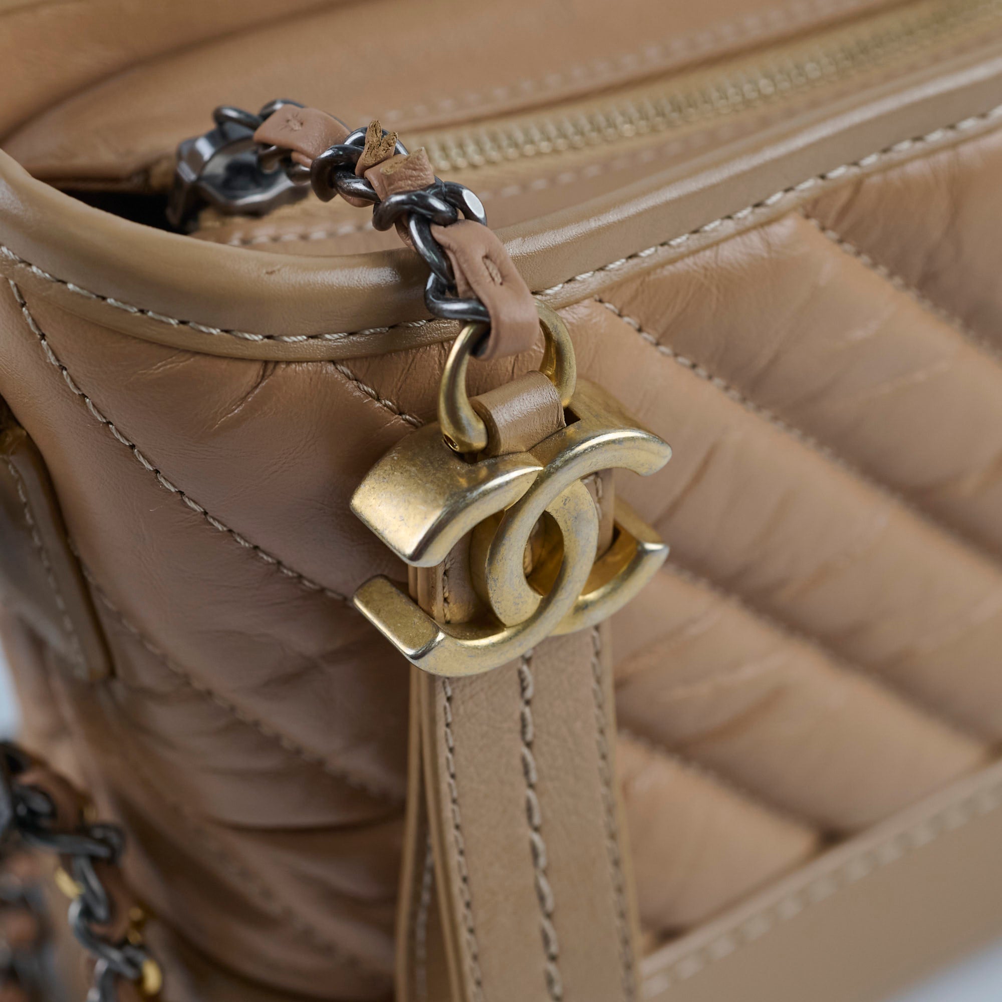 Chanel Small Chevron Gabrielle Bag in Beige | Luxury Crossbody Handbag for Women | Perfect for Everyday Use, Parties & Special Occasions