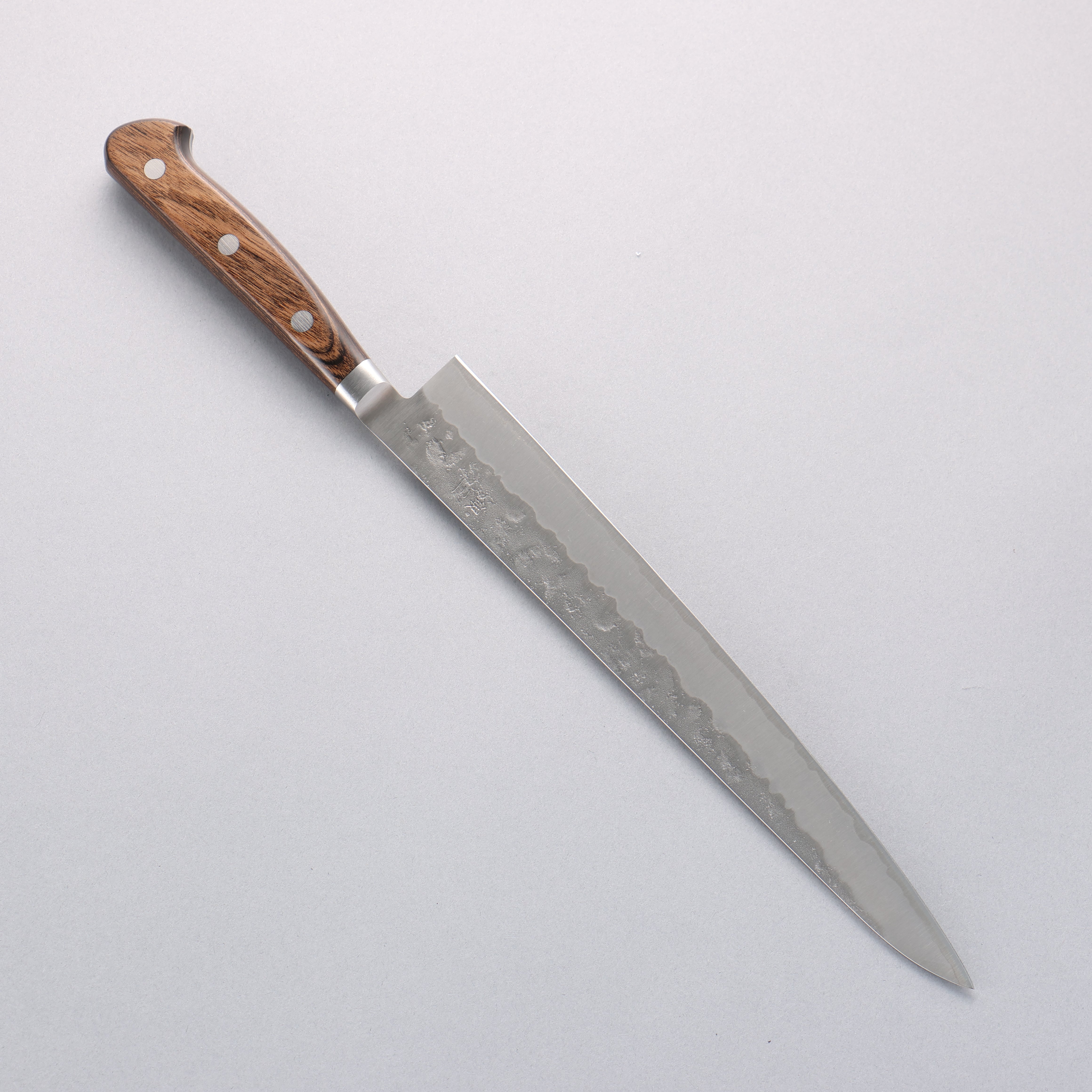 Premium Seisuke Silver Steel No.3 Nashiji Sujihiki Knife 240mm - Japanese Slicing Knife with Brown Pakkawood Handle - Perfect for Sushi, Sashimi & Meat Carving