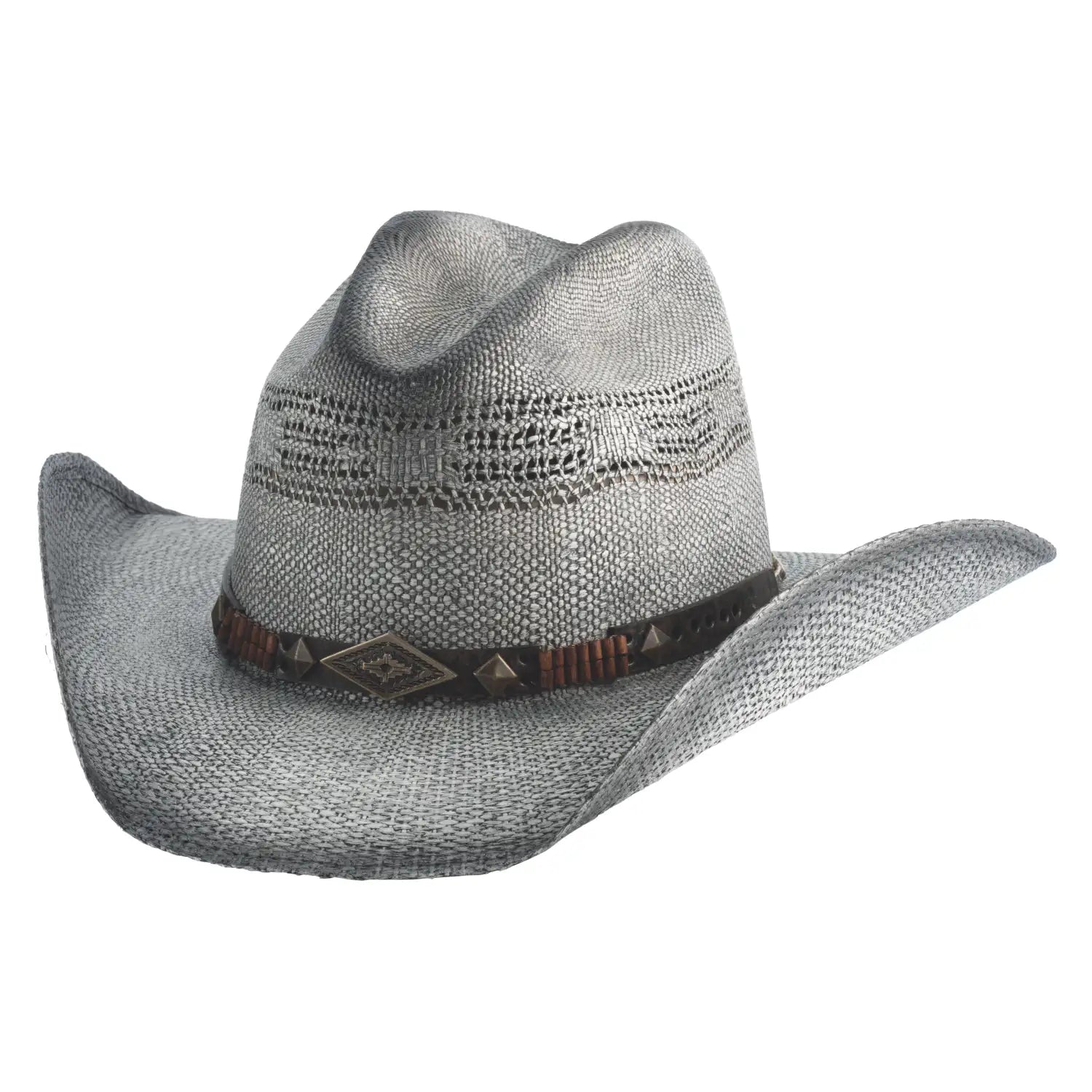 Premium Bullhide Full Speed Grey Straw Cowboy Hat - Western Style Rancher Hat for Men & Women - Perfect for Rodeo, Horseback Riding & Outdoor Adventures
