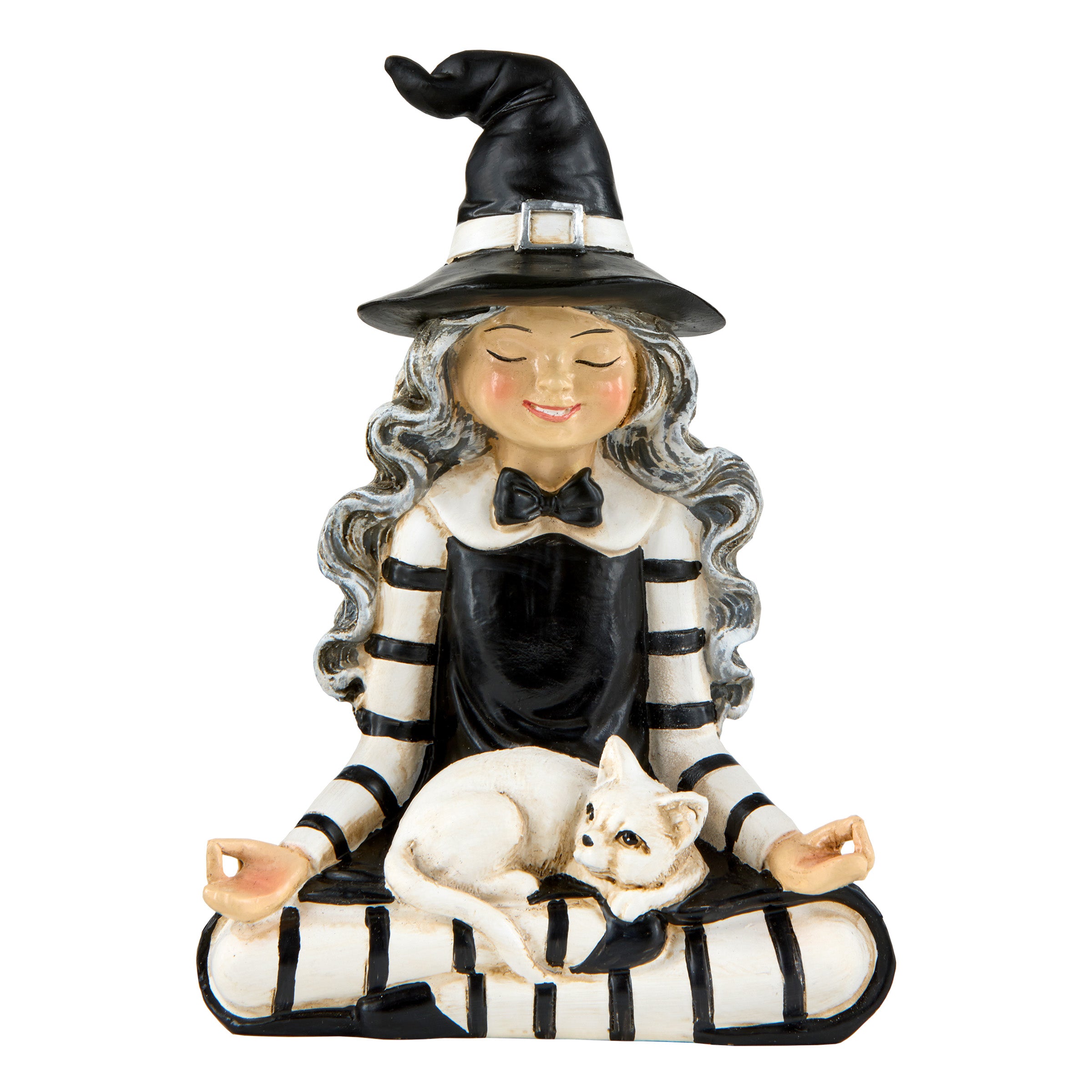 5 Inch Halloween Yoga Witch Tabletop Decoration - Spooky Home Decor for Halloween Party, Office Desk & Witchy Themed Events