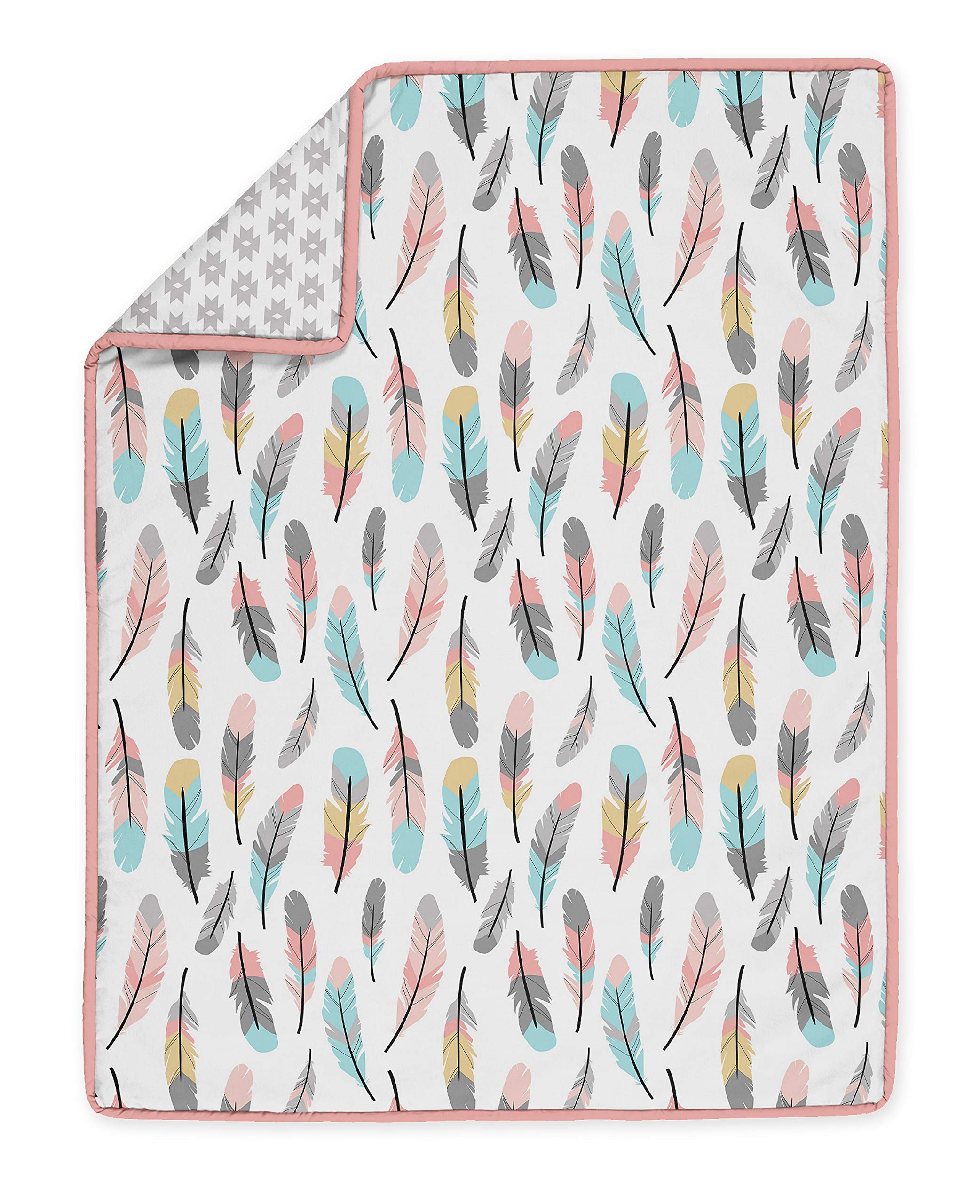 Feather Baby Girls 4-Piece Crib Bedding Set - Soft Nursery Bedding for Newborns & Toddlers - Perfect for Nursery Decor, Baby Showers & Cozy Sleep