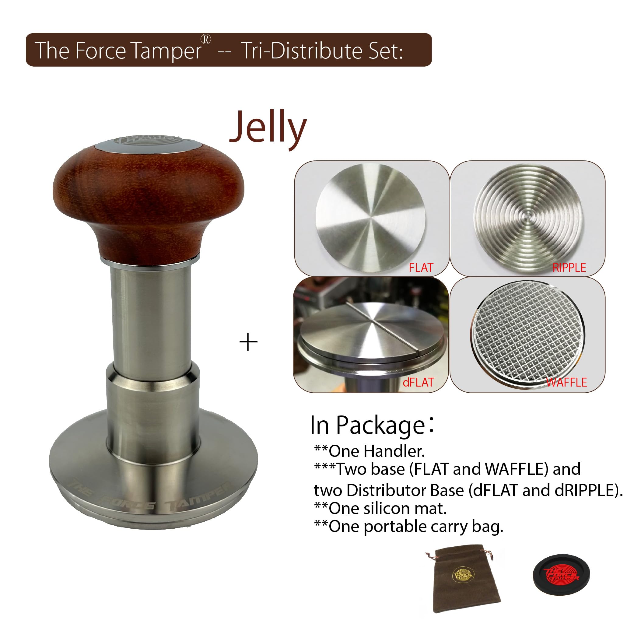 Premium Automatic Coffee Tamper - Adjustable Constant Pressure & Auto-Leveling for Espresso - 58.35mm Jelly Handle - Perfect for Home Baristas & Coffee Shops - Barista Tools & Espresso Accessories