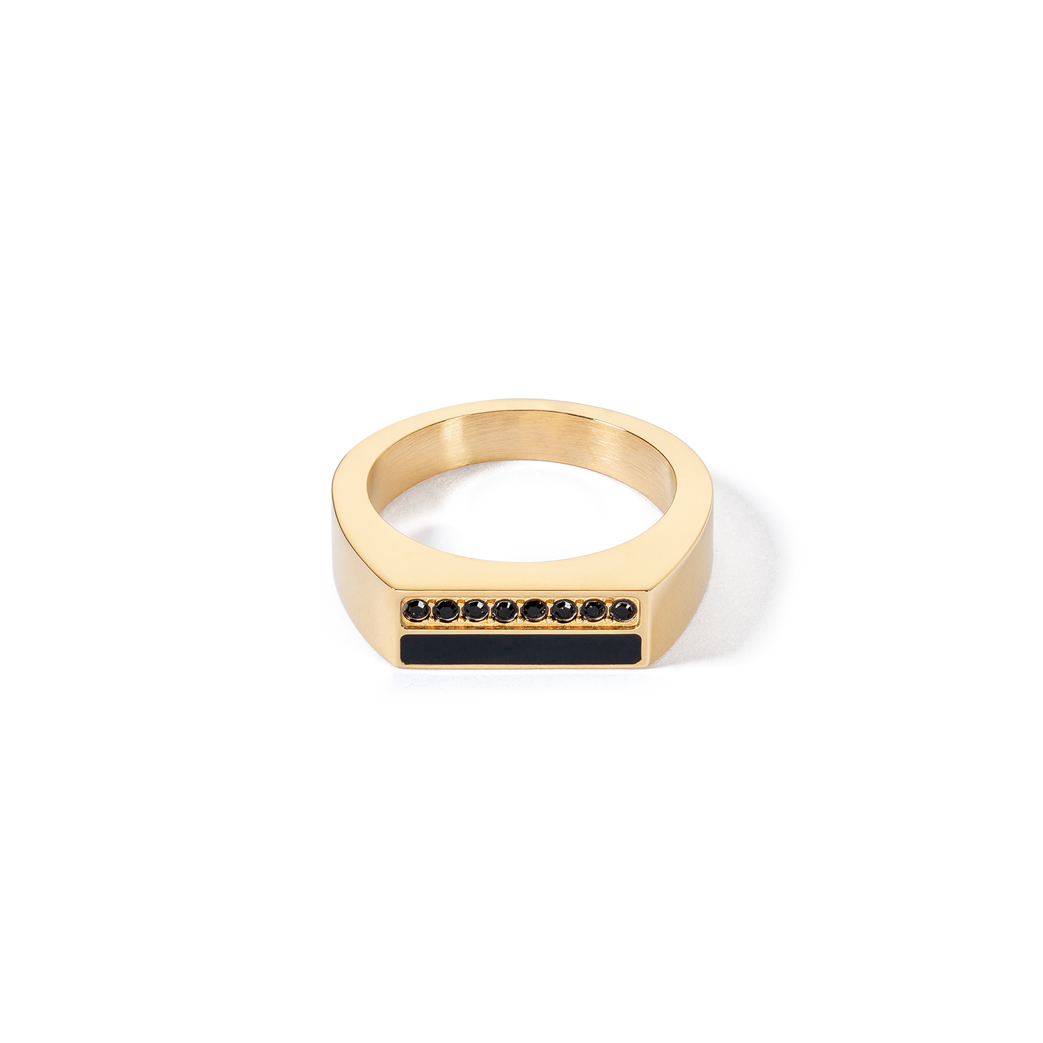 Square Striped Ring - Gold and Black Geometric Jewelry for Women - Perfect for Parties, Weddings & Everyday Wear